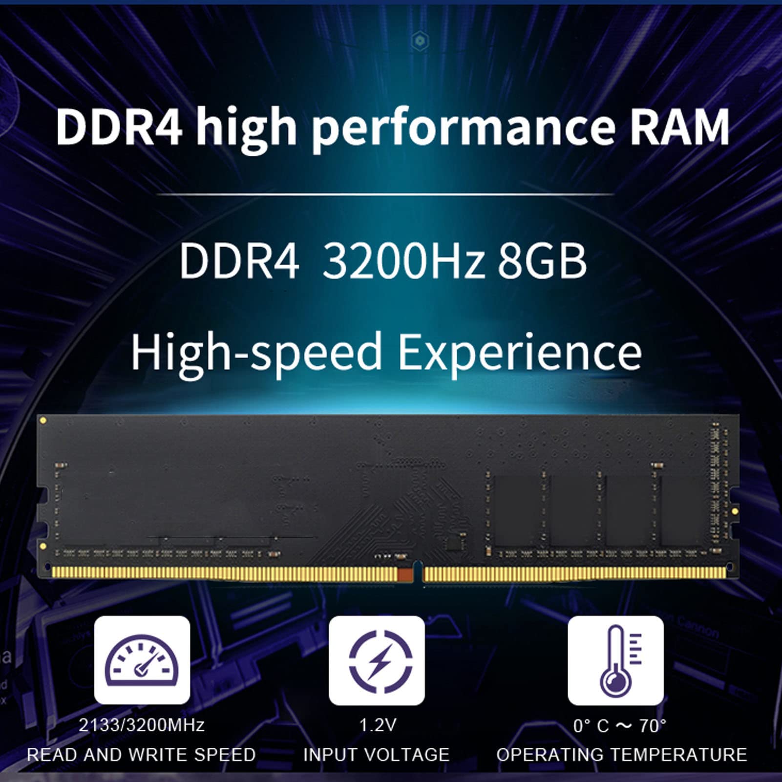 16GB DDR4 3200MHz 288-Pin Desktop RAM Memory Module - Compatible with Laptops & All-in-One PCs for Enhanced Gaming and Multitasking Performance