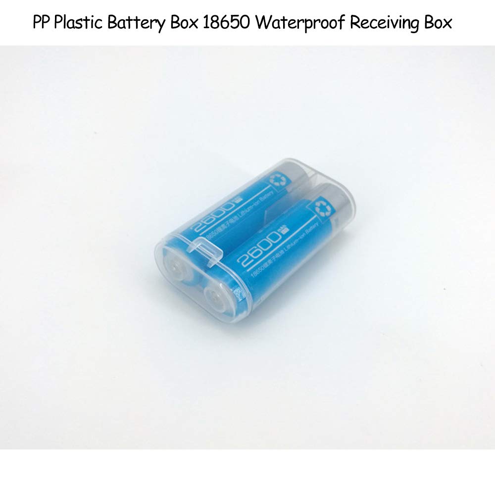 KOOBOOK 5Pcs 18650 Battery Storage Box - Waterproof Plastic Battery Holder Case for 2pcs 18650 Batteries - Perfect for Home, Office, and Travel Organization