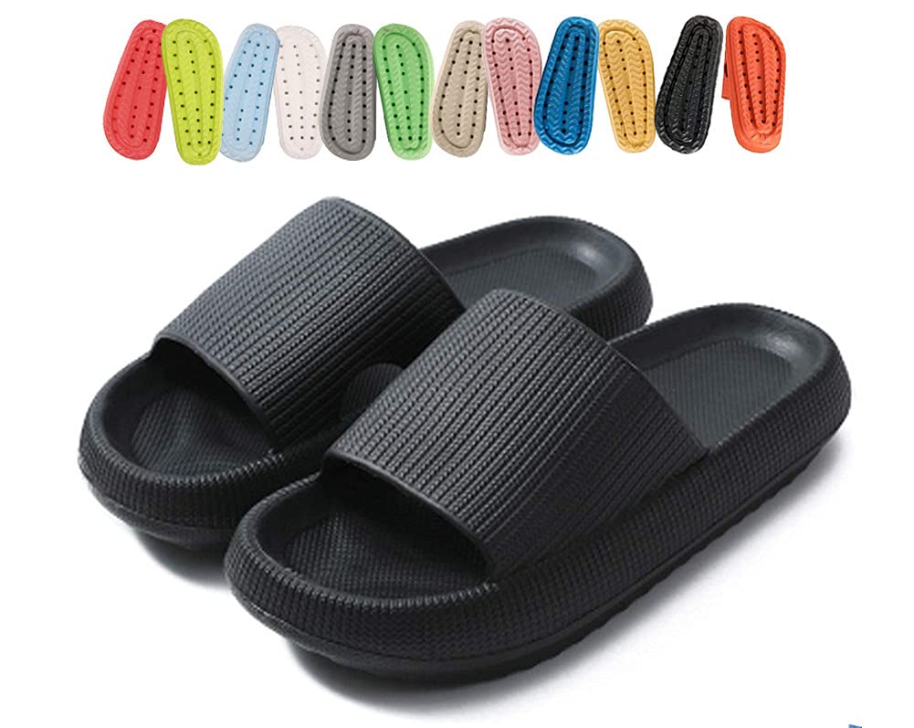 **Men's & Women's Platform Pillow Slippers - Lightweight Open Toe Shower Shoes, Comfort Cloud Slides Sandals for Summer - Perfect for Home, Pool & Beach**