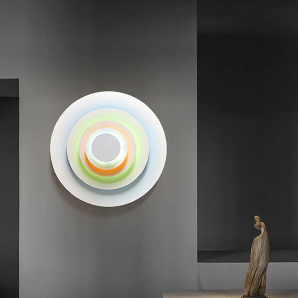 Round Gradient LED Modern Wall Lights - Dimmable Ambient Lighting for Bedroom, Living Room & Hallway