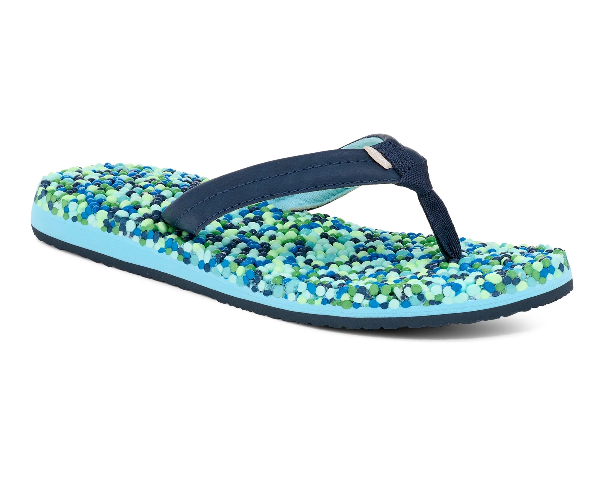 Sanuk Women's Bubblecush Comfort Sandals - Navy & Multi Color | Lightweight Beach Shoes for Walking, Travel & Summer Outfits