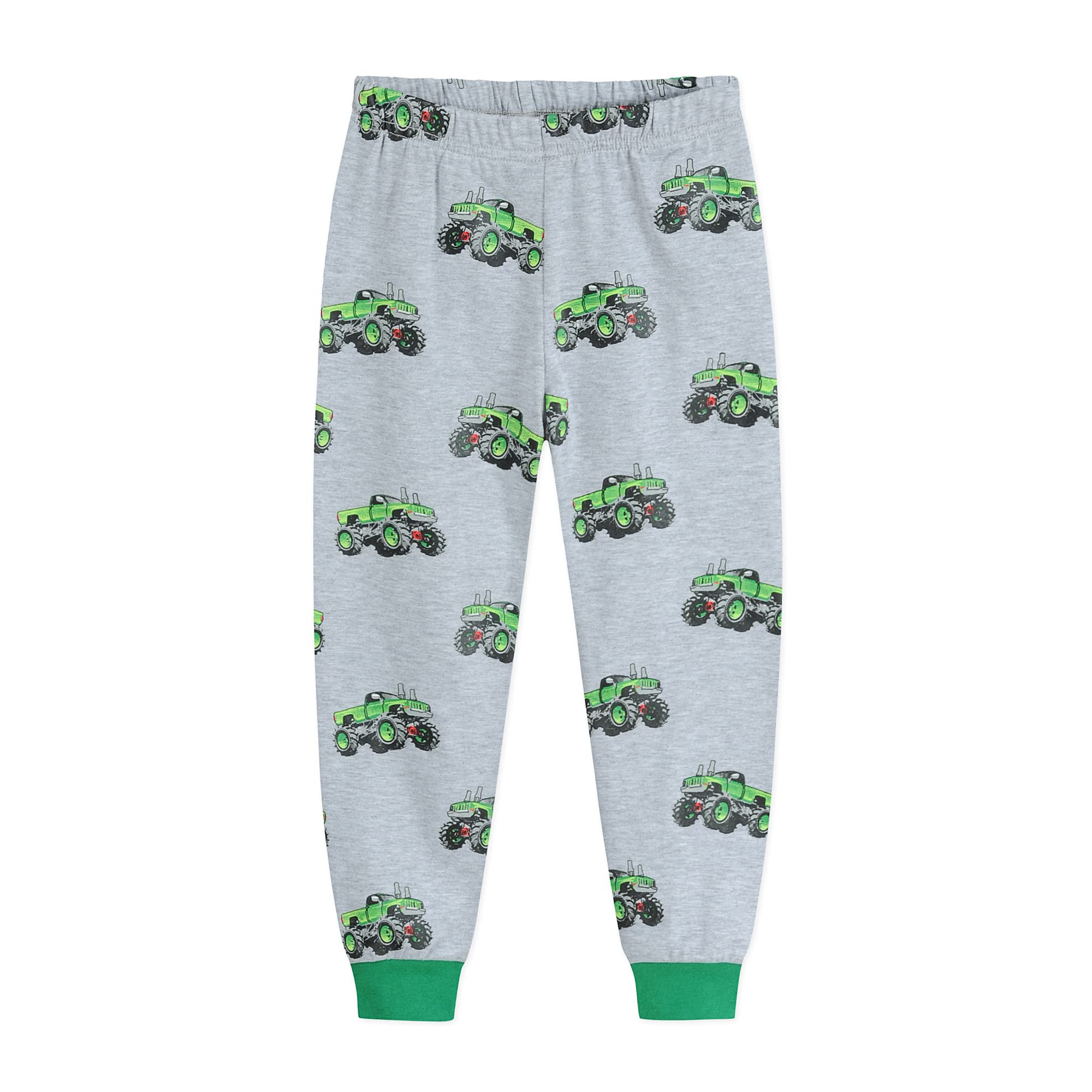 Boys' 2-Piece Cotton Pajama Set with Monster Truck & Dinosaur Print - Soft Sleepwear for Toddlers Ages 2-7 Years | Perfect for Bedtime & Lounging