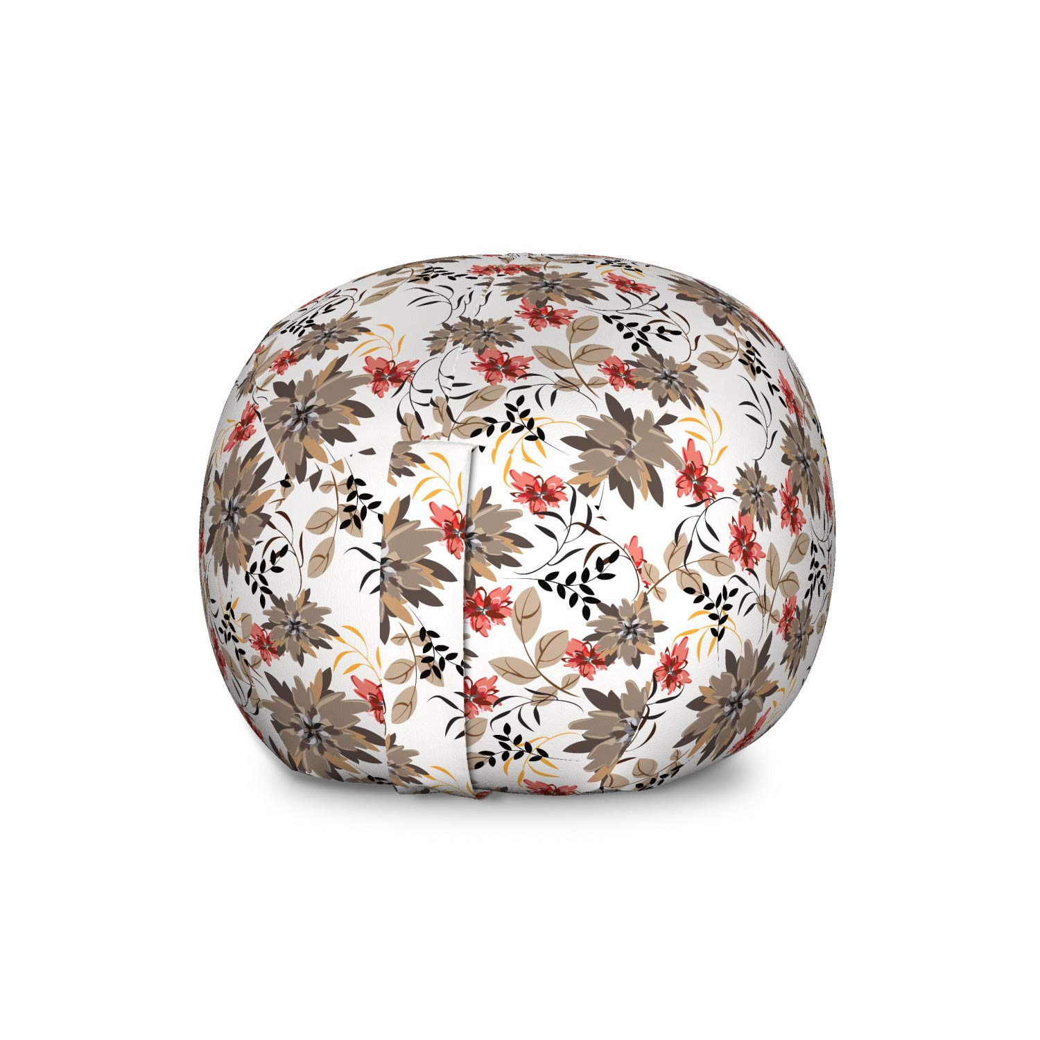 Ambesonne Floral Storage Toy Bag Chair - Large Washable Stuffed Animal Organizer with Nature-Themed Blossoms and Leaves Design | Perfect for Kids' Room, Playroom, and Nursery Organization