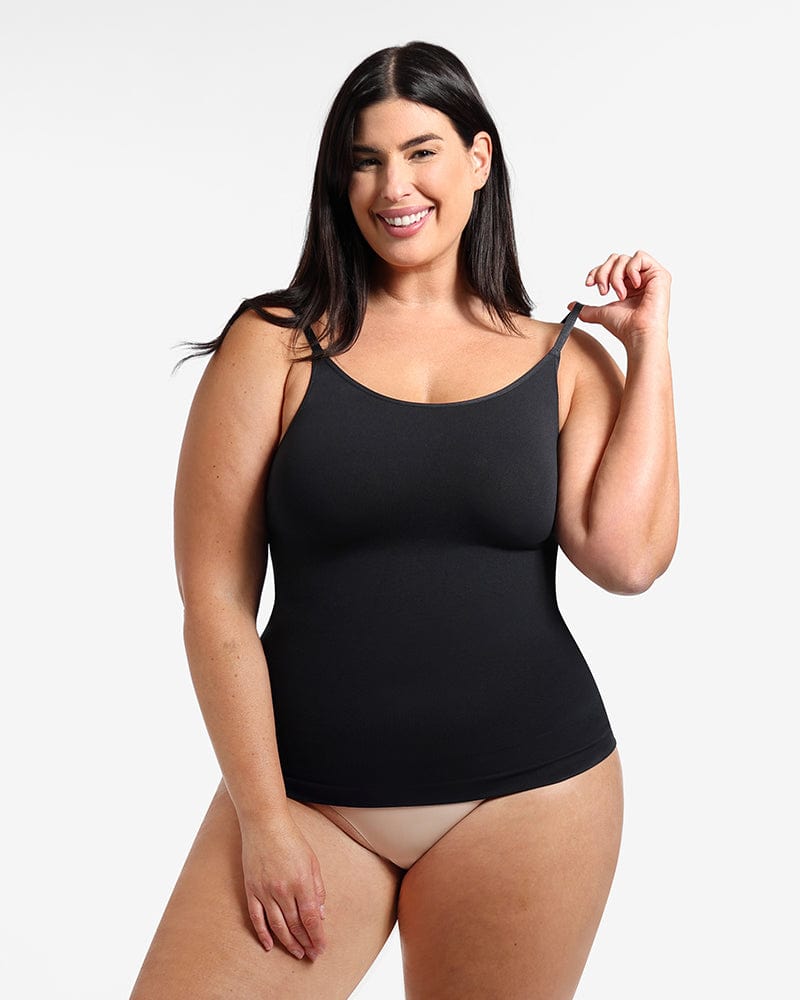 Seamless Tummy Control Shaping Cami Top for Women - Slimming Body Shaper Tank with Built-in Bra - Perfect for Workout, Layering & Everyday Wear