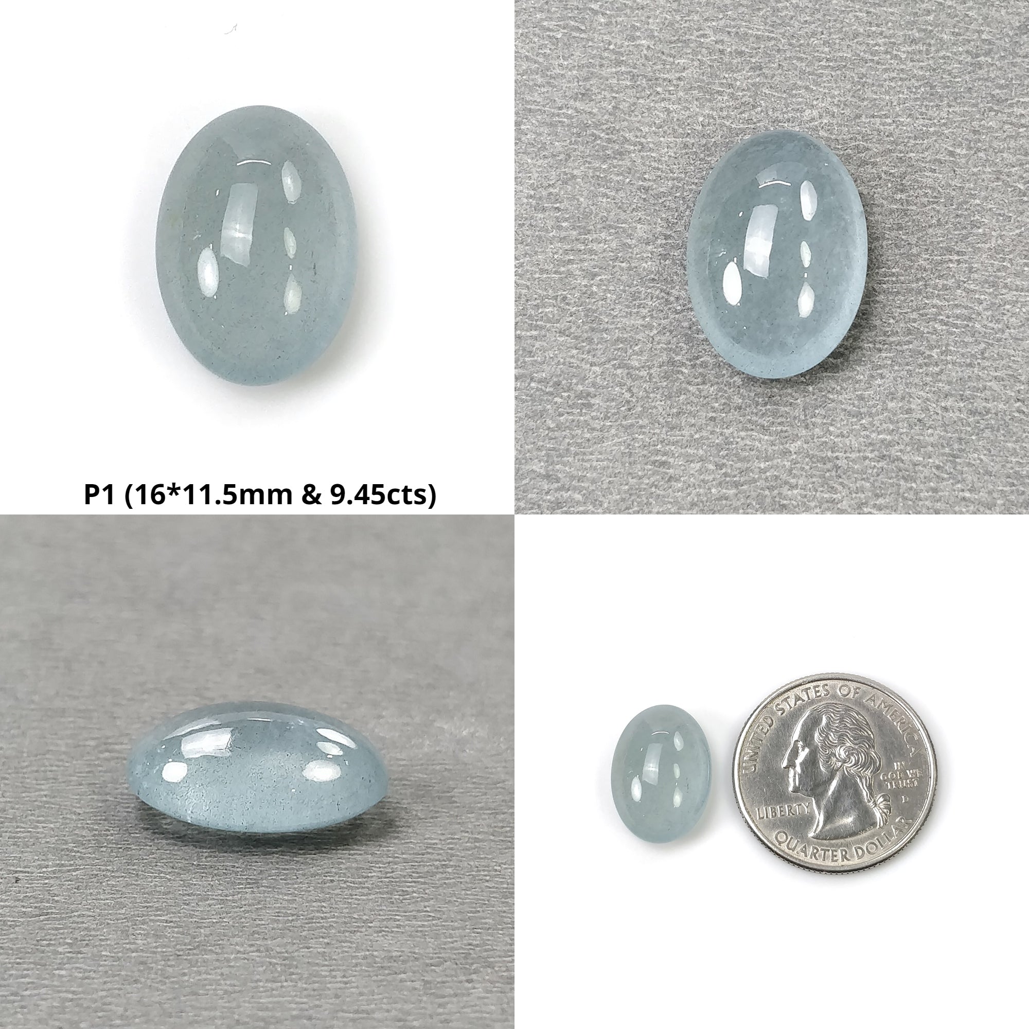 Natural Blue Aquamarine Gemstone Cabochon - Untreated Oval Cushion Shape for Jewelry Making, Healing Crystals & Spiritual Gifts