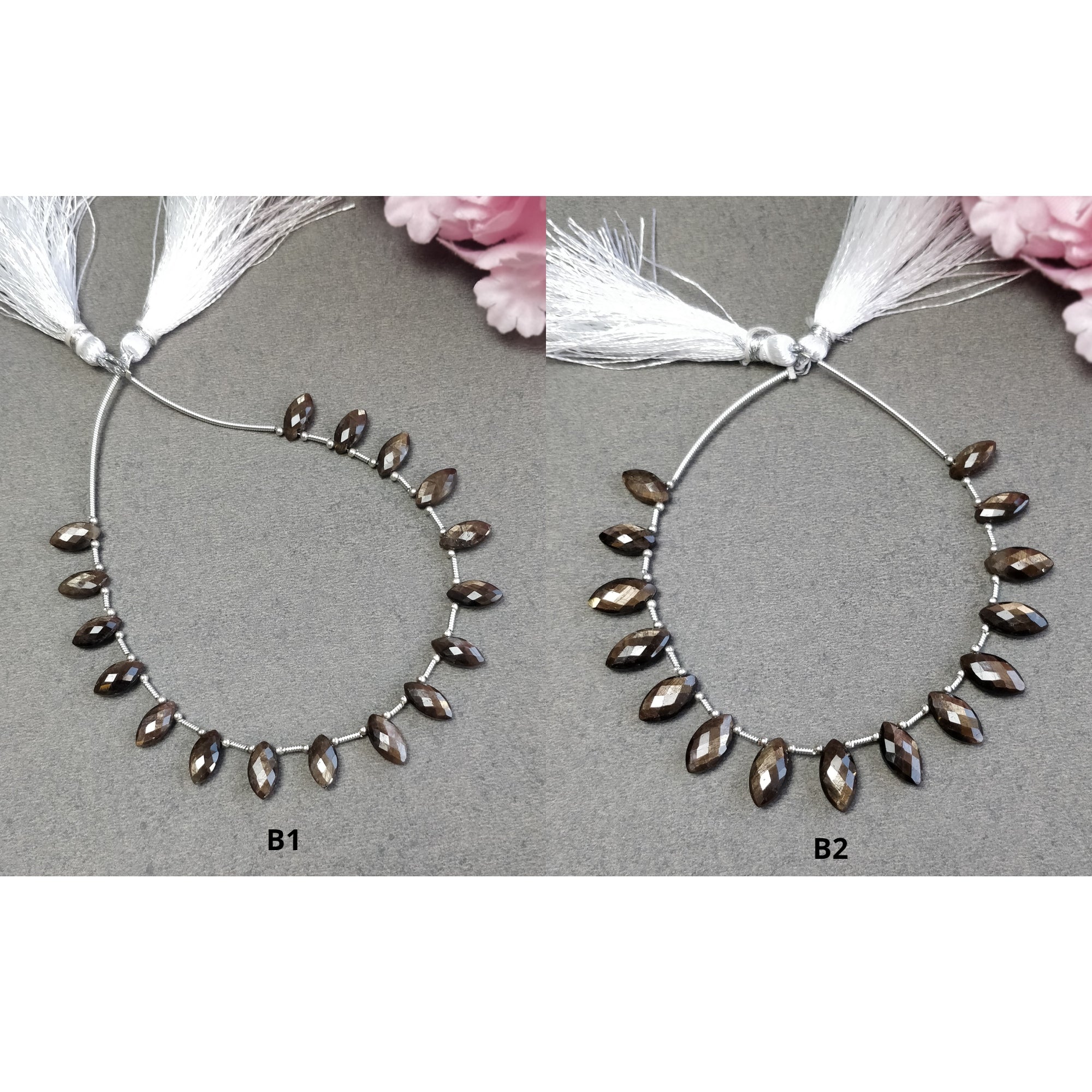 Natural Unheated Golden Brown Chocolate Sapphire Gemstone Loose Beads - Marquise Checker Cut Faceted Nuggets for Jewelry Making, DIY Bracelet & Necklace | Perfect for Bohemian Style, Wedding Accessories & Gift Giving
