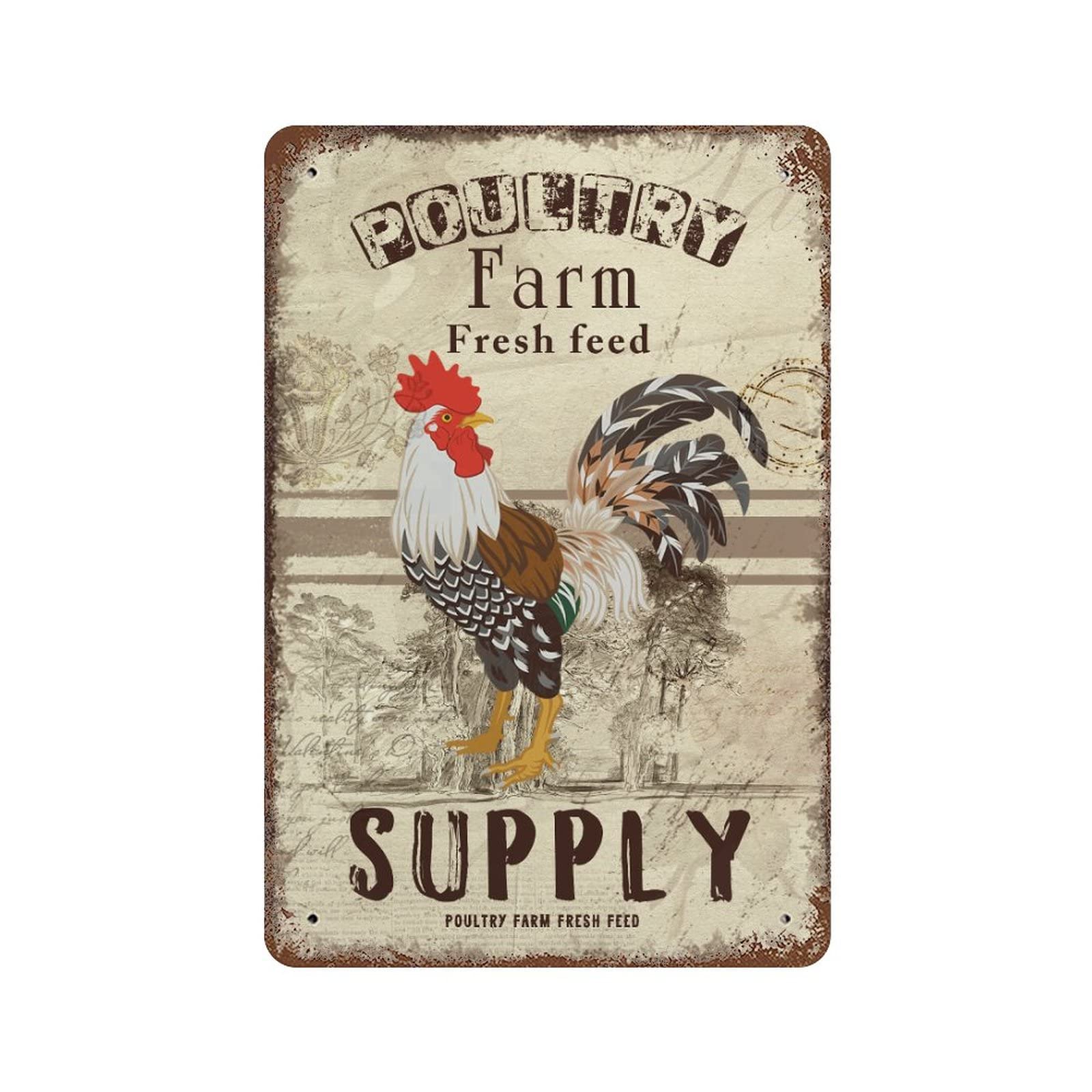 Vintage Rustic Custom Metal Tin Sign - Personalized Chicken Coop & Poultry Farm Decor, 8x12 Inch - Perfect for Home, Man Cave, Country Kitchen & Farmhouse Style Gift