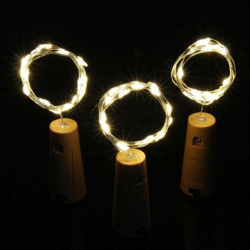3 Pack 20 LED Warm White Cork Wine Bottle Lights - Battery Powered Fairy String Lights for DIY Home Decor, Wedding, Party & Table Centerpiece Decoration