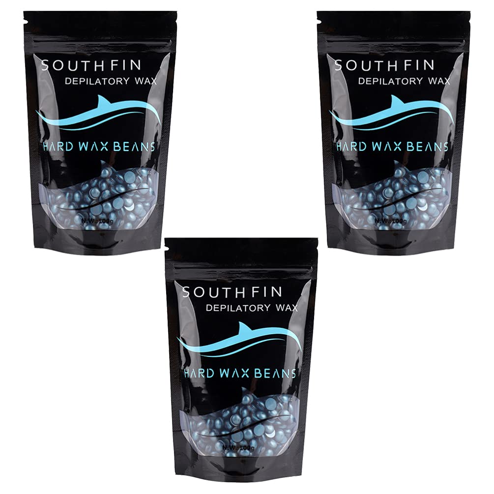 Healifty 3-Pack Hard Wax Beads for Hair Removal - Full Body, Face & Legs - Blue Depilatory Wax Kit with Pearl Wax Beads for Smooth Skin - At-Home Waxing & Salon Use