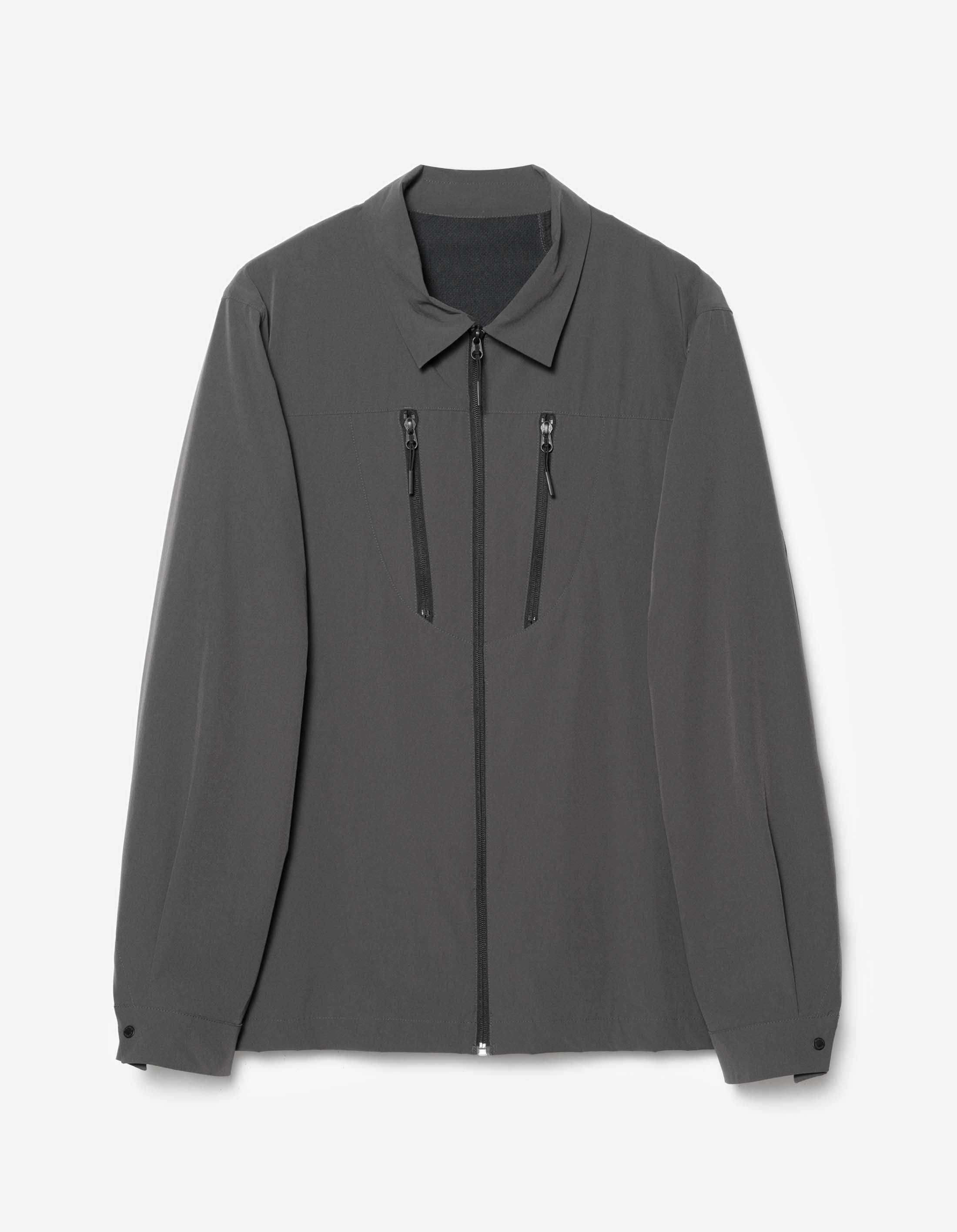 6040 Recycled Nylon Overshirt Charcoal - Eco-Friendly Men's Jacket for Outdoor Adventures & Casual Wear