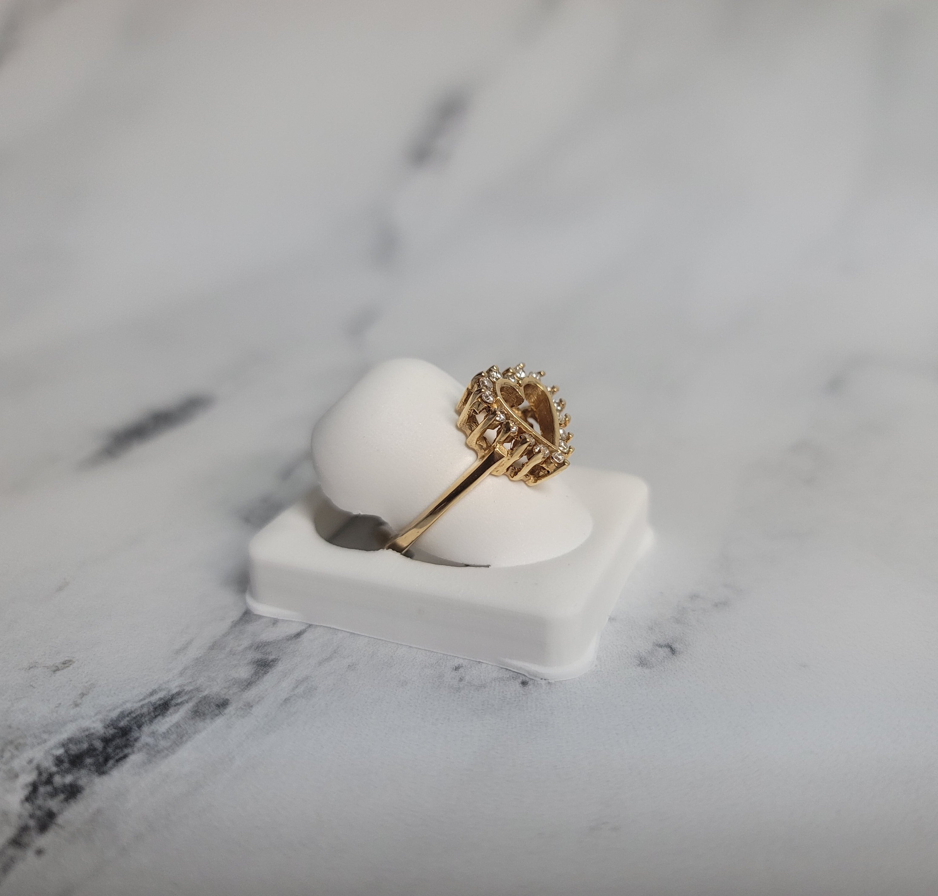 0.25 Carat Heart Shaped Diamond Ring in 14K Yellow Gold - Elegant Valentine's Gift, Anniversary Jewelry & Romantic Proposal Ring for Her