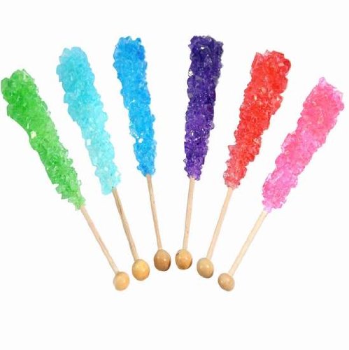 Colorful Rock Candy Sticks Assorted Flavors - 10 Count Pack | Bulk Candy for Parties, Weddings, Baby Showers & DIY Dessert Decorations