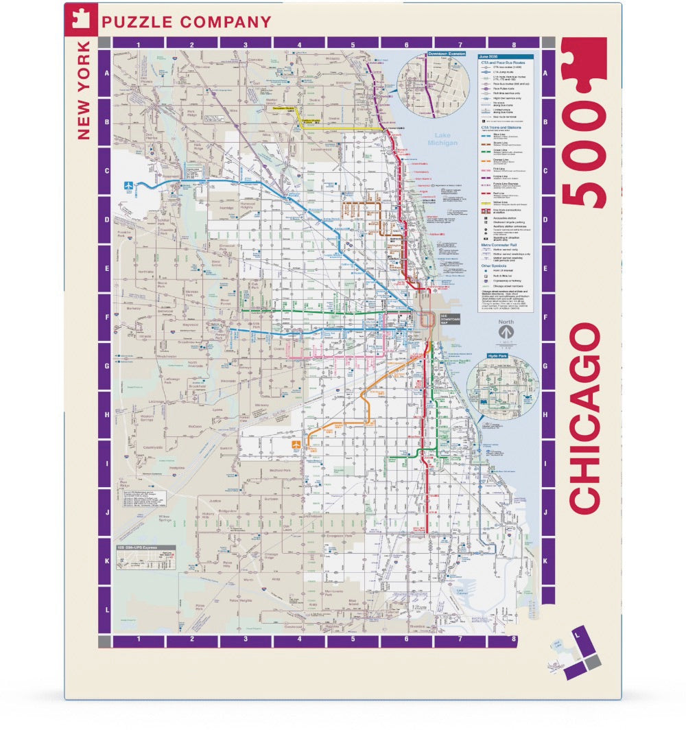 Chicago Transit Map Puzzle - 1000 Piece Jigsaw Puzzle for Adults, Chicago Subway & Train Map - Perfect for Travel Lovers, Home Decor & Family Game Night