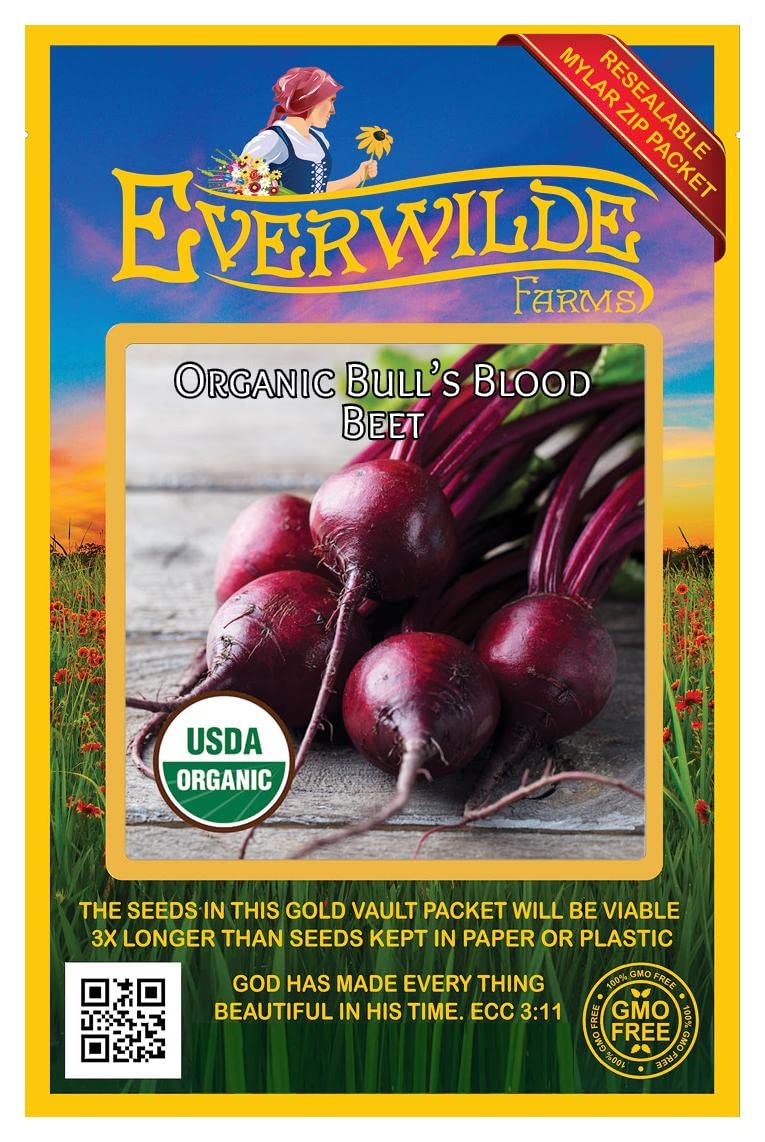 Organic Bull's Blood Beet Seeds - Gold Vault Packet for Home Gardening