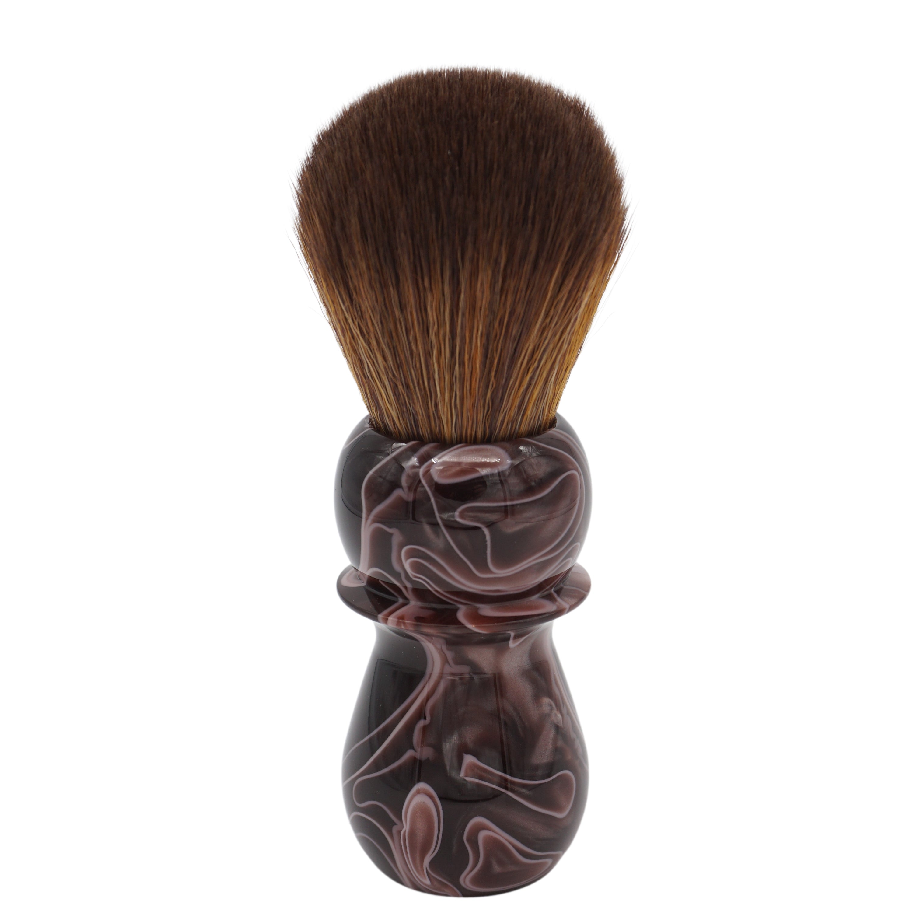 AP Shave Co. 24mm Synthetic Shaving Brush - Faux Horse Hair Bulb Knot - Soft & Durable for Wet Shaving - Perfect for Men's Grooming & Travel Shaving Kit (Brown)