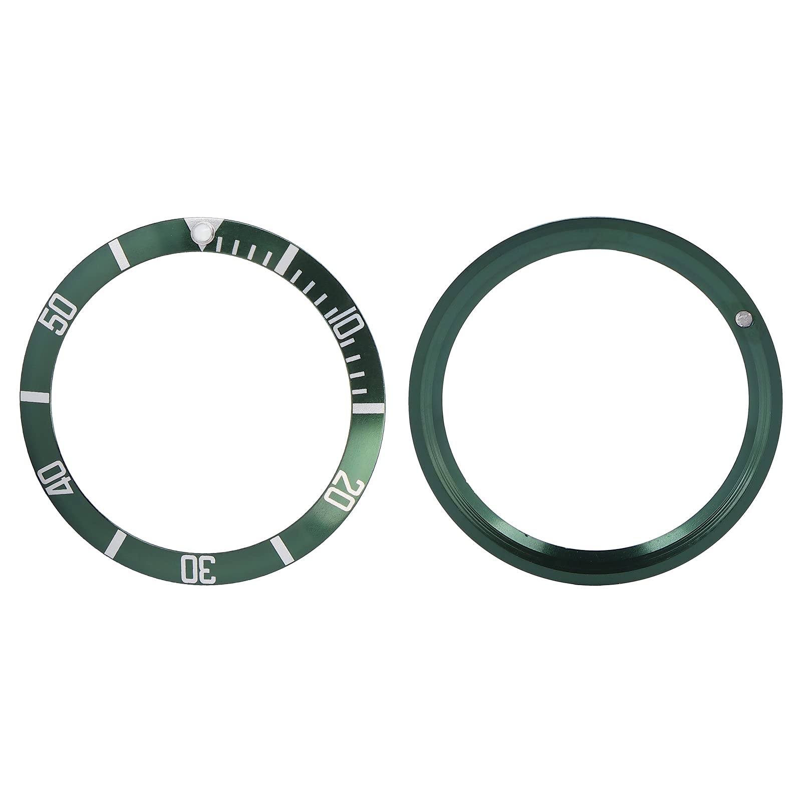 Premium Aluminum Watch Bezel Insert Ring Replacement - Green - Compatible with Various Watch Models for DIY Repair & Customization | Perfect for Watch Enthusiasts & Professional Repair Services