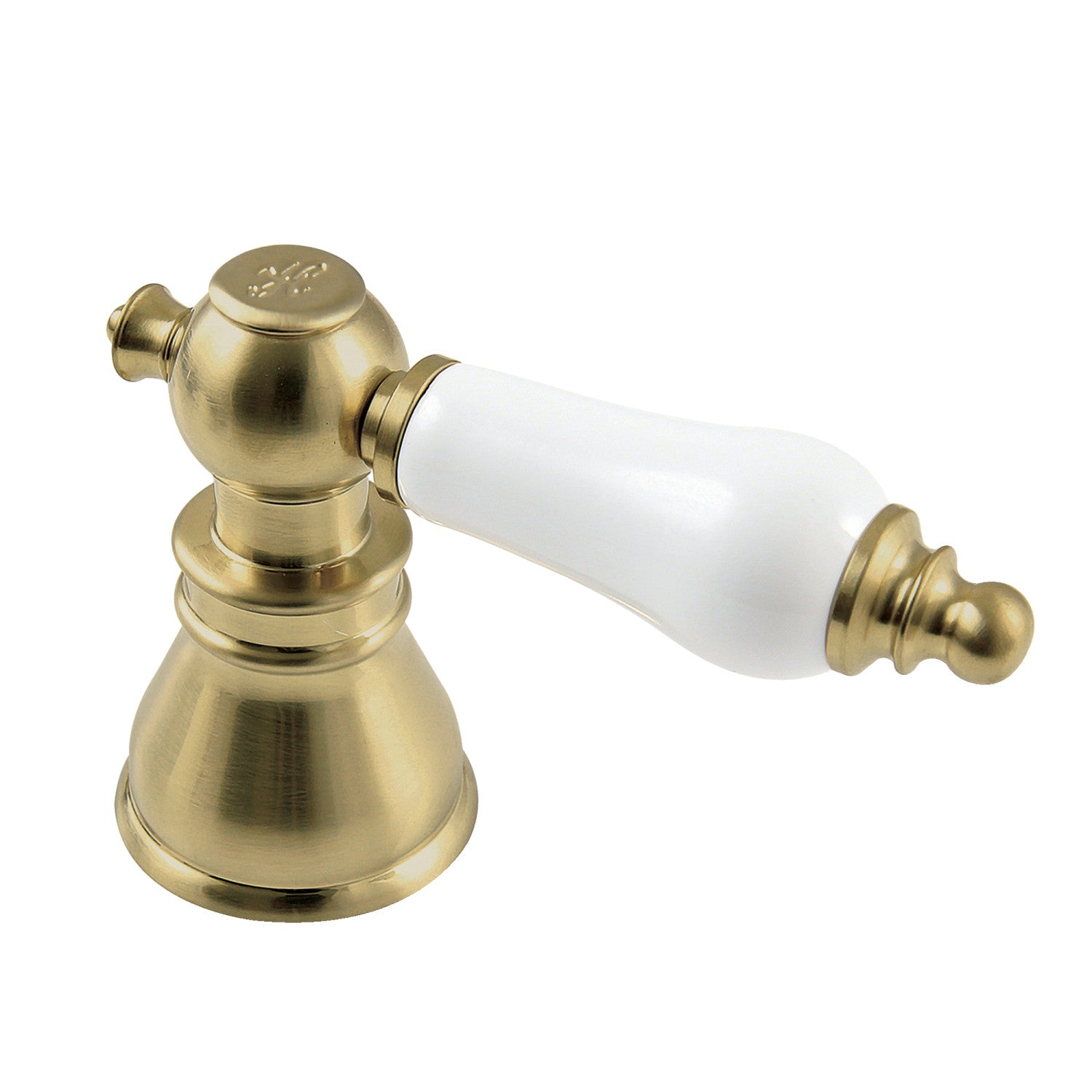 American Patriot FSCH1973APLH Porcelain Lever Handle (Hot Side) - Brushed Brass Finish for Bathroom & Kitchen Faucet - Perfect for Vintage & Modern Home Decor