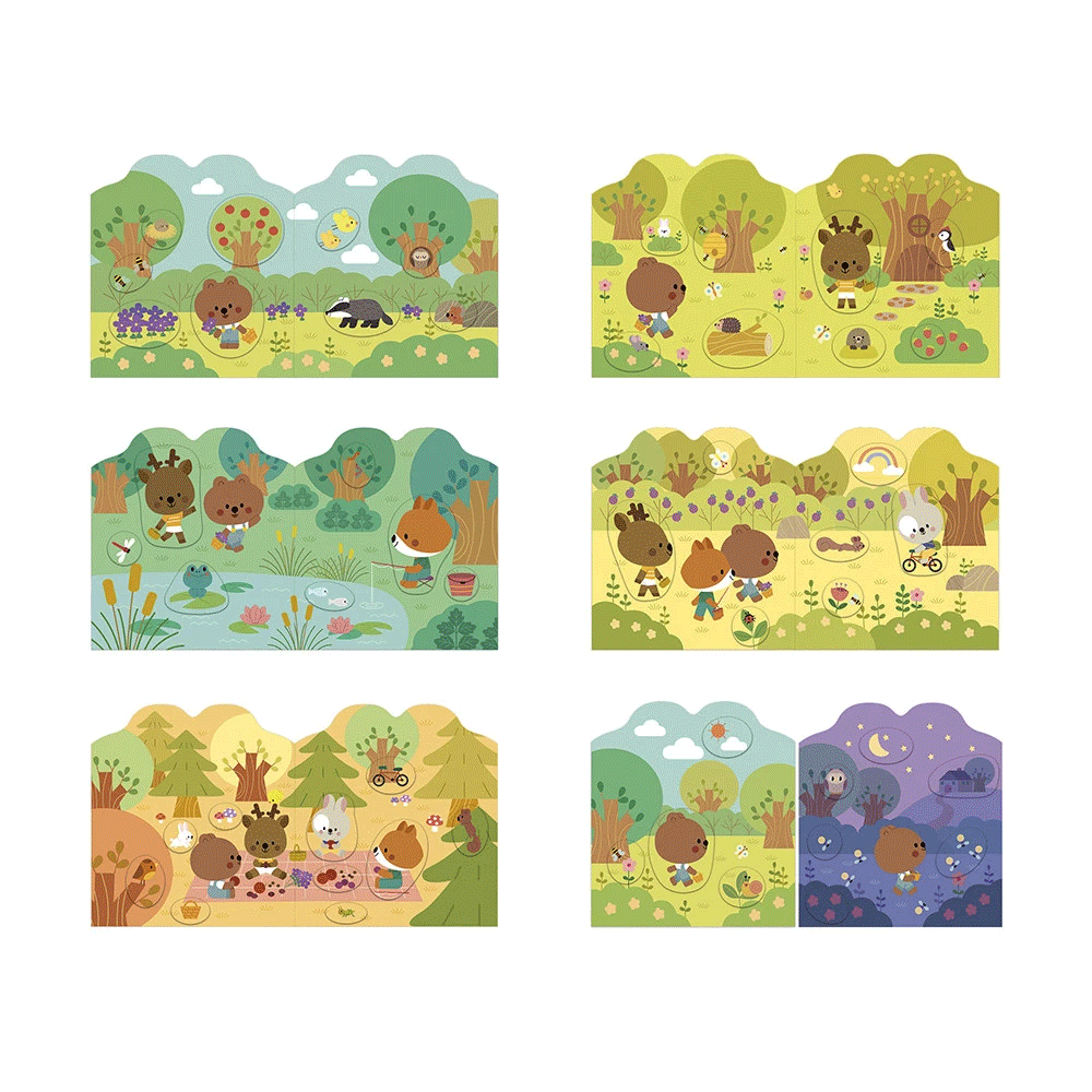 Janod The Forest Stickers & Decor Book - Creative Kids Activity for Nature Lovers, Perfect for Scrapbooking, DIY Room Decor & Educational Play