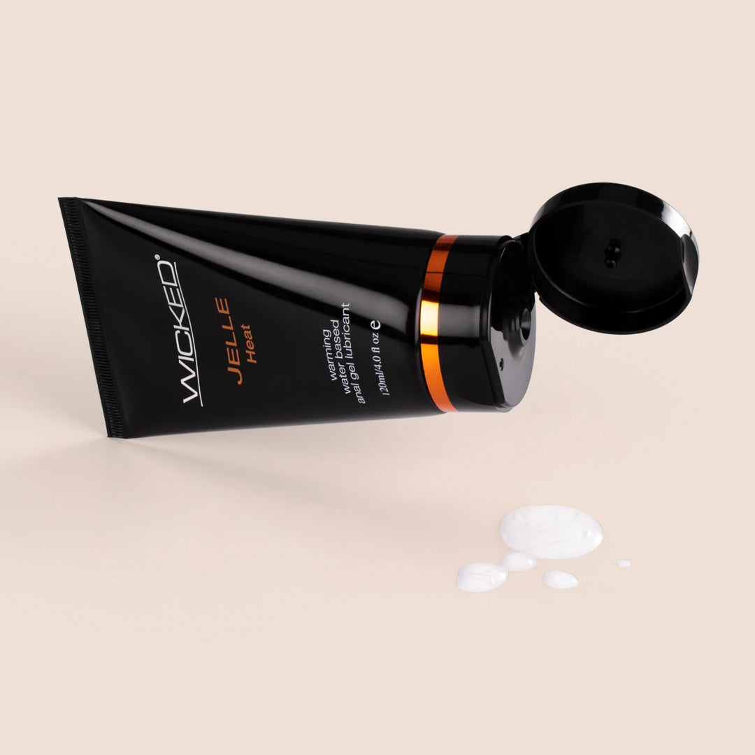 Wicked Jelle Heat Warming Lubricant - Extra Thick Water-Based Personal Lube for Couples & Sensual Massage - Long-Lasting Heat for Enhanced Intimacy & Pleasure