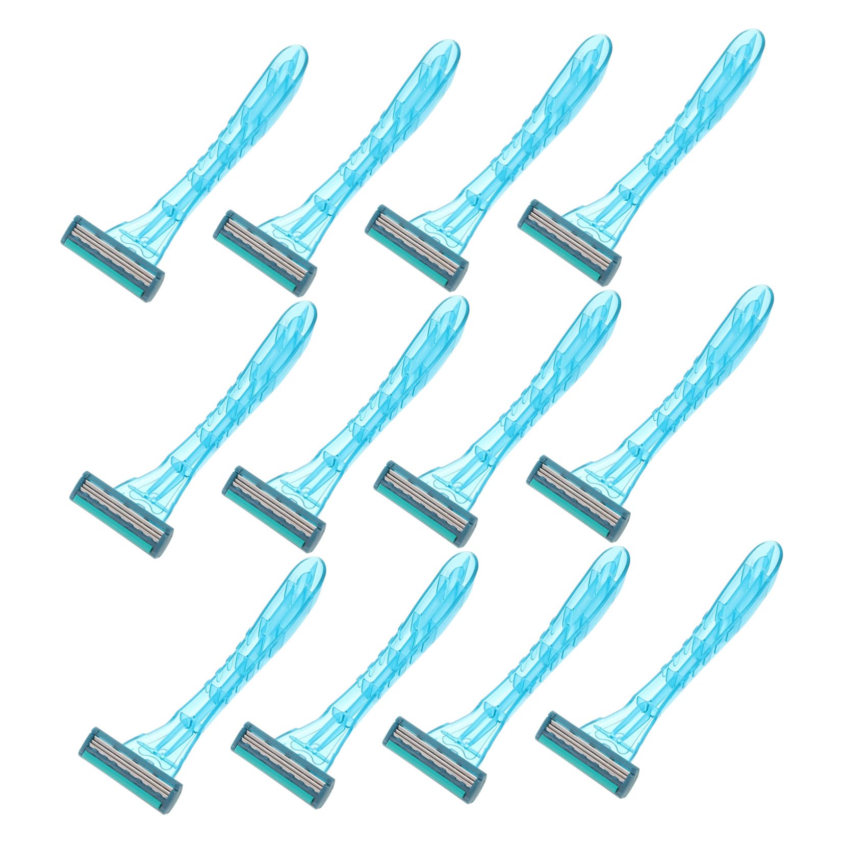 Minkissy 3-Pack Men's & Women's Body Hair Trimmer Set - Stainless Steel Razor Shaver for Smooth Skin, Depilator for Body & Bikini Area, 20 Blades Each (Blue) - Perfect for Travel, Gym & Home Use
