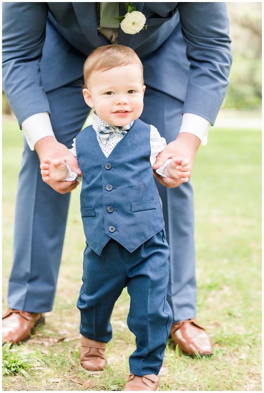 Boys Formal Suits Slim Fit Tuxedo Set - Toddler Wedding Outfit & Dress Clothes for Special Occasions, Parties, and School Events