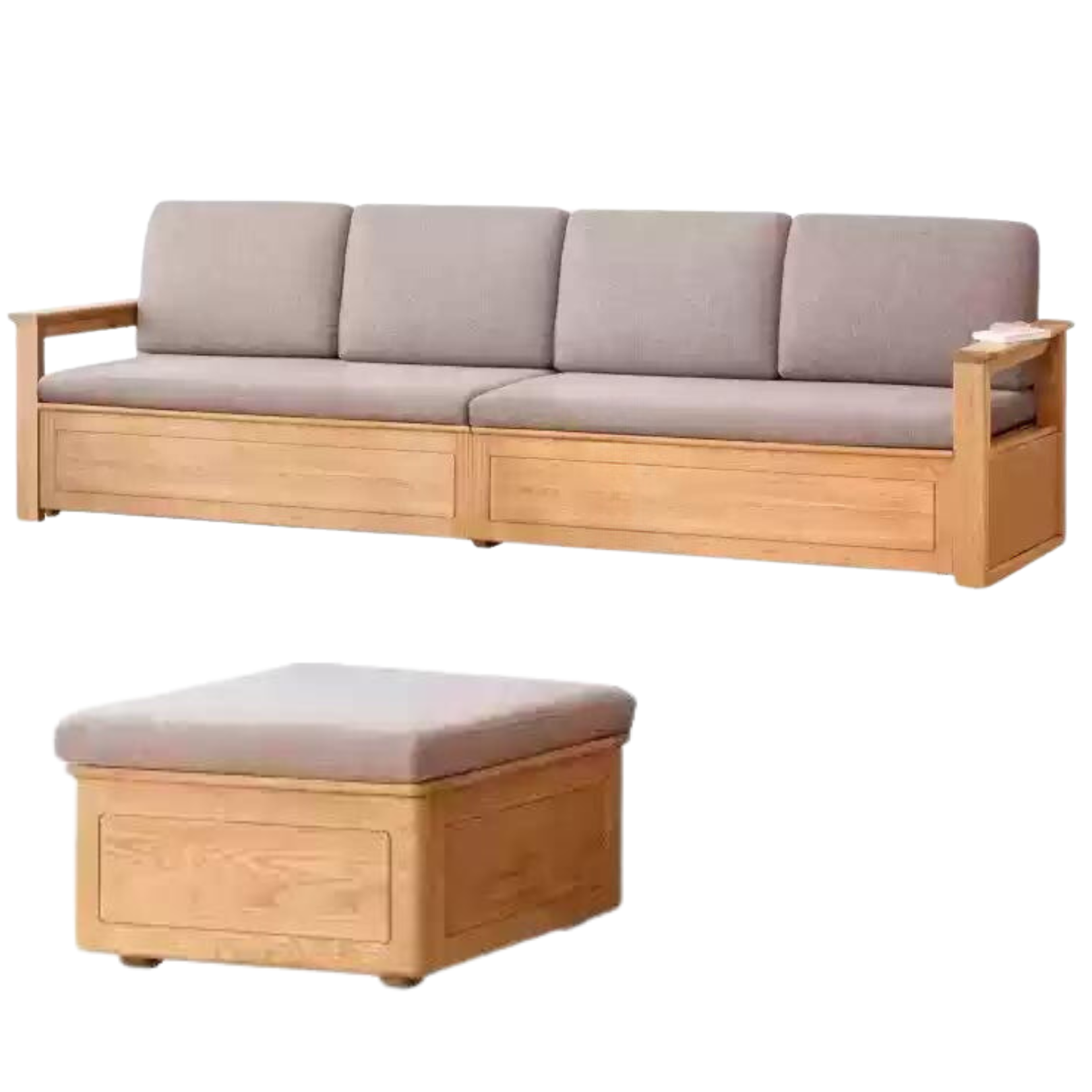 out of stock 116.1х58.6х35.4 inch / 295х149х90сm / Natural wood color / four-seater + footstool (smoky chestnut brown)