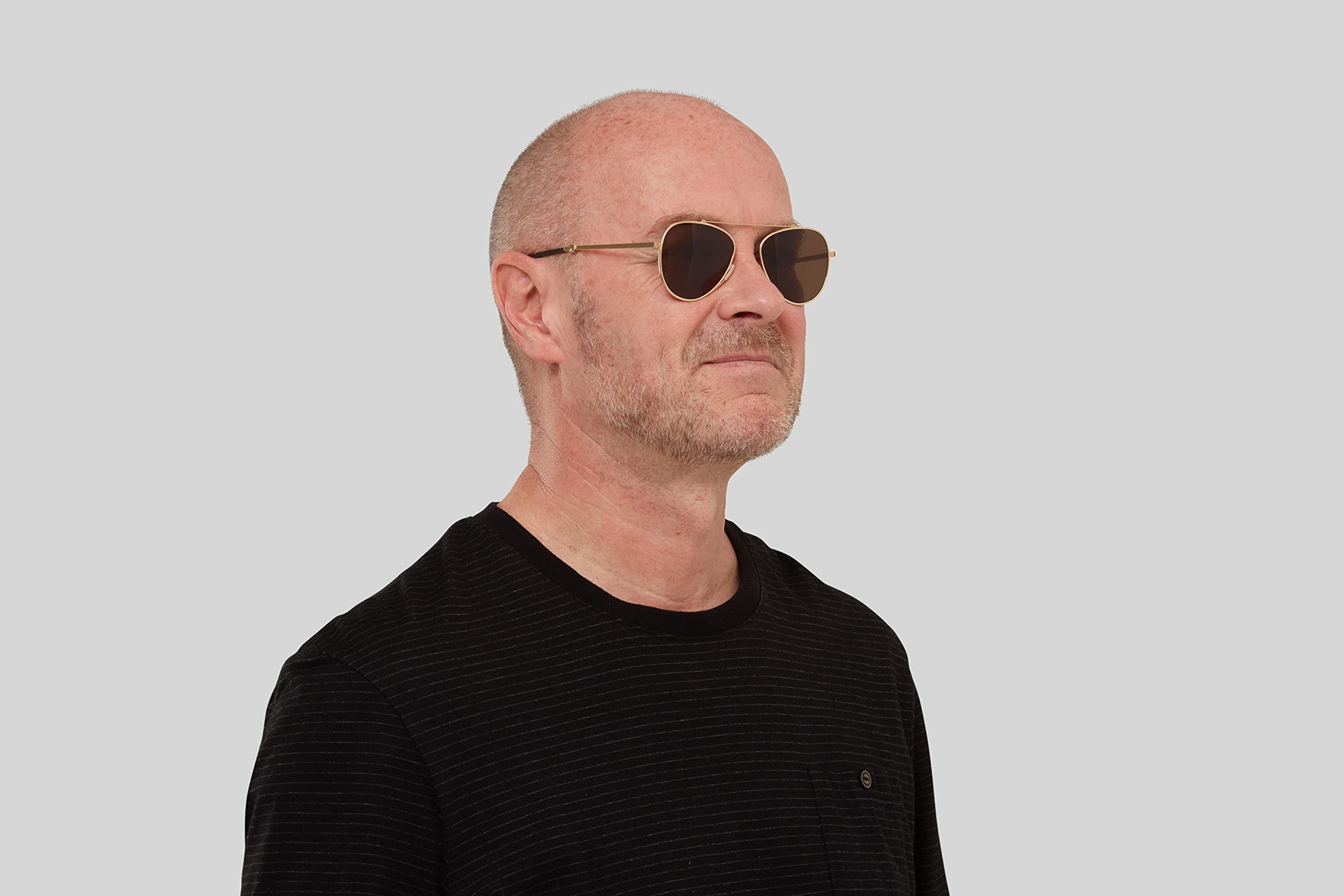 ThinOptics Milano Aluminum Case & Aviator Sunglasses - Gold Frame with Brown Lens (54mm) | Premium UV Protection for Driving, Travel & Outdoor Activities