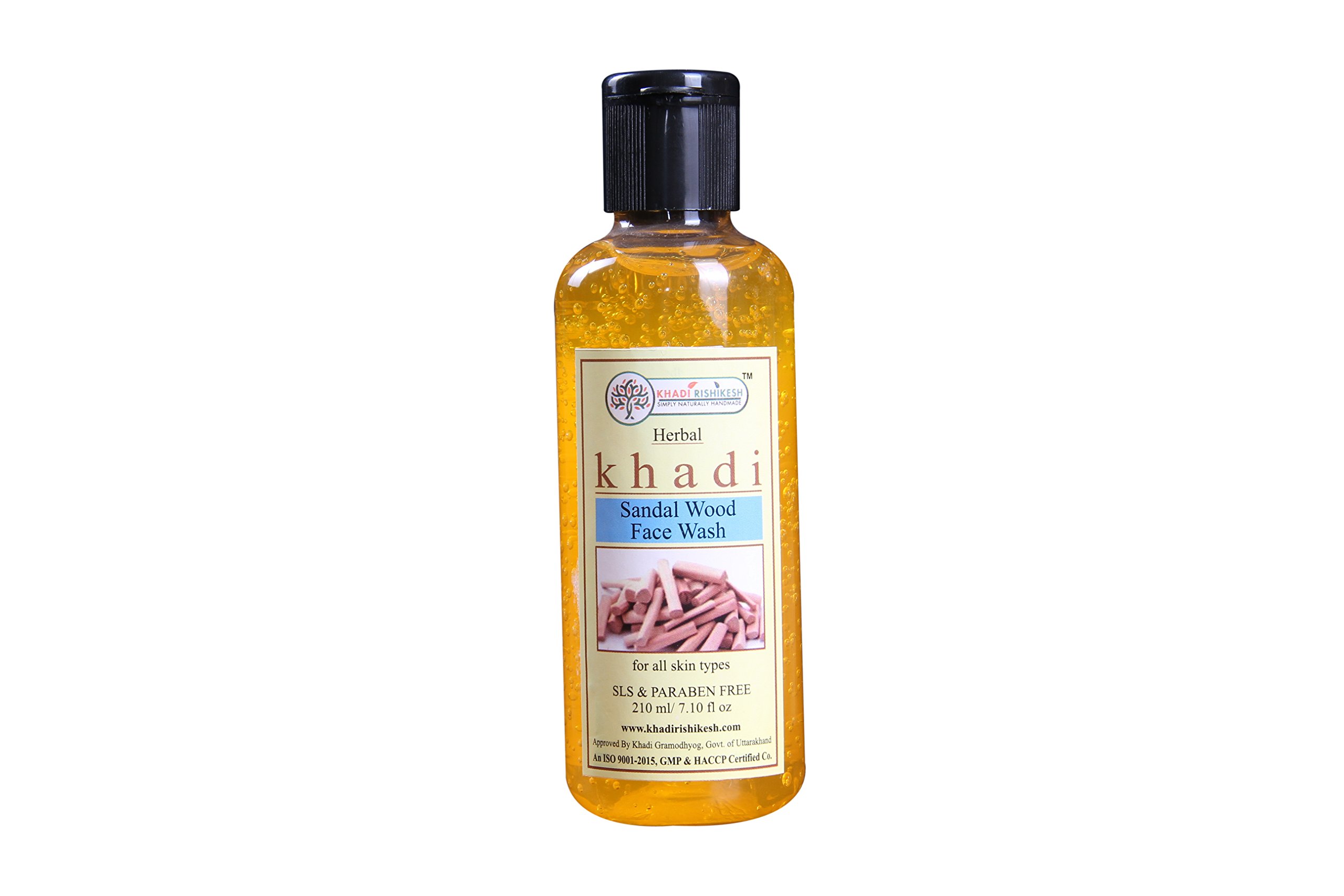 KHADI RISHIKESH Herbal Sandalwood Face Wash (210ml) - Natural Cleanser for Men & Women | Deep Cleansing, Oil Control & Skin Brightening | Perfect for Daily Skincare Routine & Travel