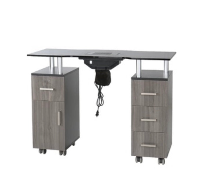 Professional Manicure Table for Nail Salon - Portable & Adjustable Nail Technician Table with LED Light & Storage Drawer - Perfect for Home, Salon, or Spa Use