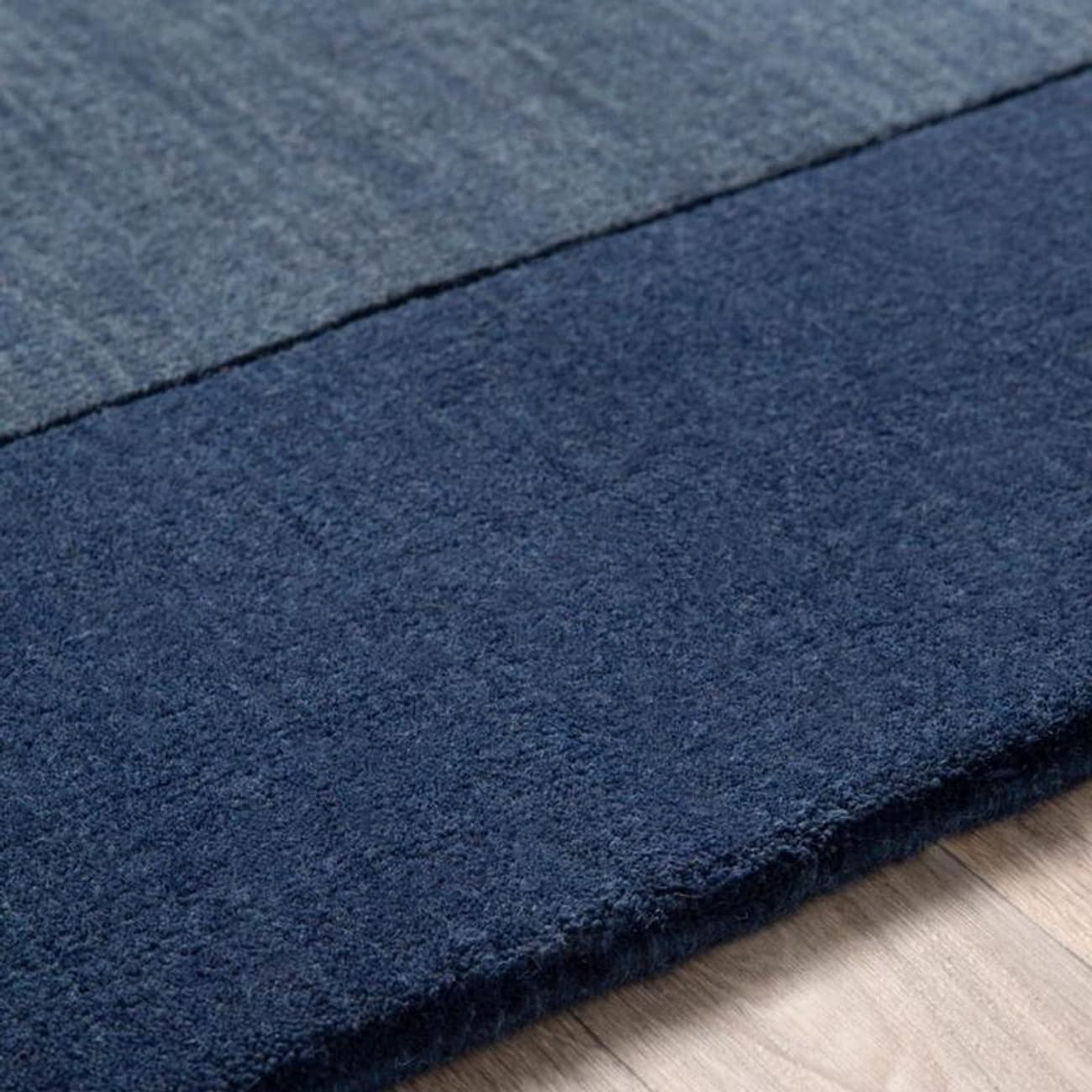Mark&Day 10x10 Reims Modern Navy Square Area Rug - Soft Wool Carpet for Living Room, Bedroom, Kitchen - Blue & White Home Decor (9'9