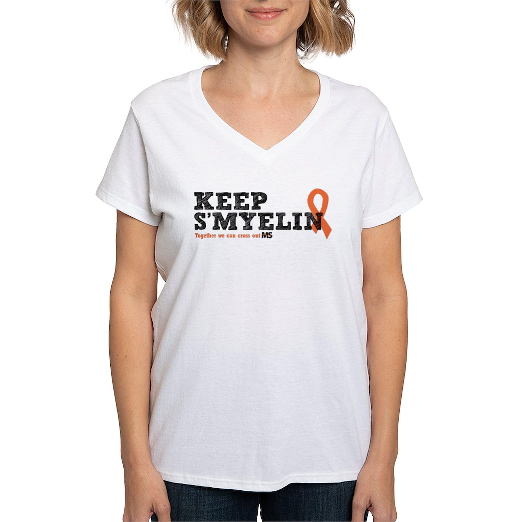 Women's Cotton V-Neck T-Shirt - Soft Breathable Casual Tee for Everyday Wear | Perfect for Workouts, Lounging & Street Style | CafePress MS Clothing