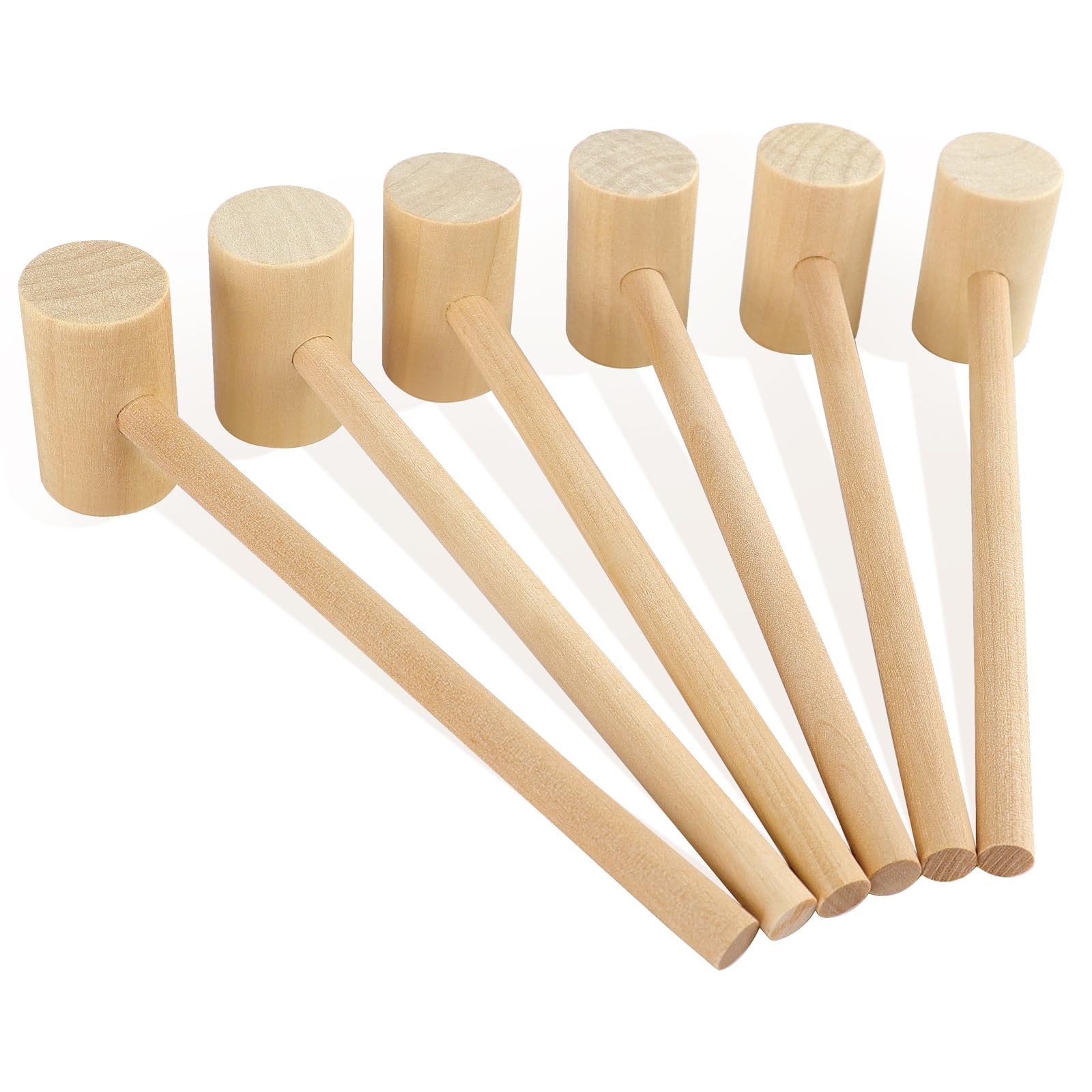 6 Pack Mini Wooden Hammers for Chocolate Breakable Hearts - Small Mallets for Smashing, Pounding & Beating - Perfect for Chocolate Hearts, DIY Crafts & Party Games - Great for Valentine's Day, Birthday Parties & Baby Showers