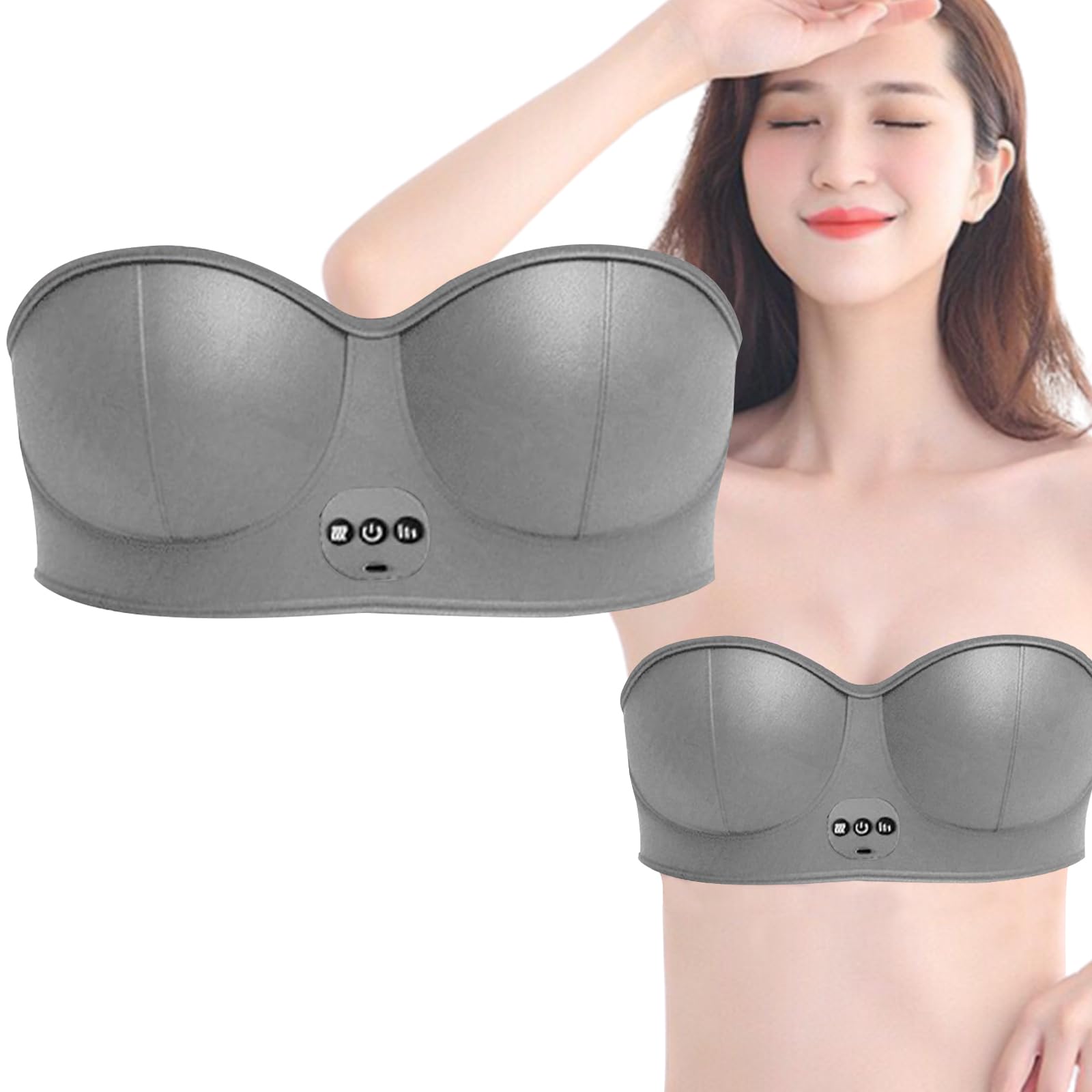 Electric Bust Massager for Women - Wireless USB Breast Enhancer & Shaping Massager Bra with 3 Modes, Anti-Sagging Chest Care - Perfect for Home Spa, Postpartum Recovery & Beauty Routine