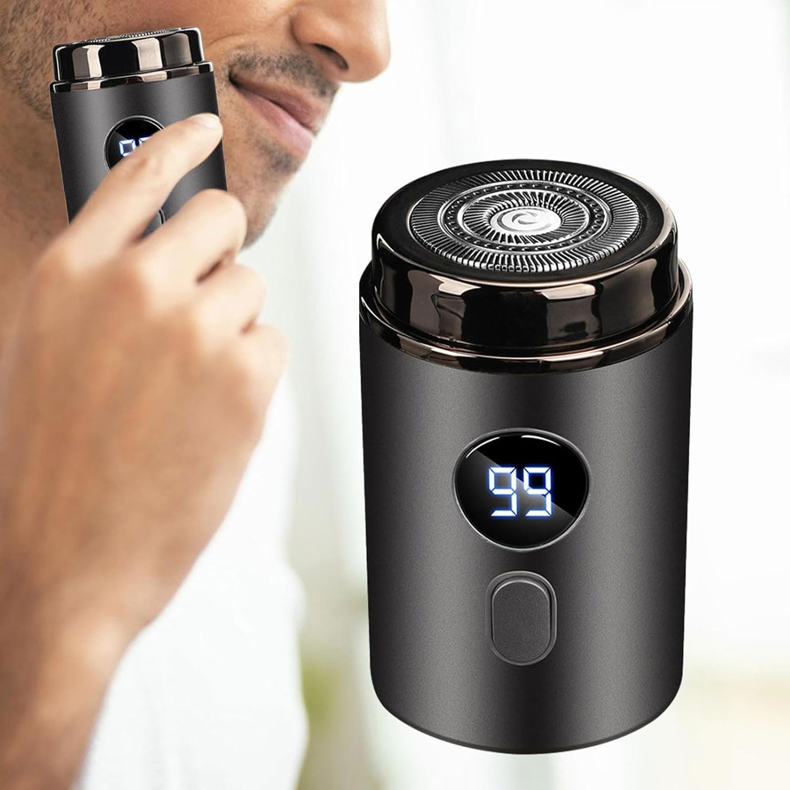 Doonai Mini Portable Electric Shaver - USB Rechargeable, Pocket-Size, Washable Unisex Razor for Travel, Gym & Daily Use (Blue)