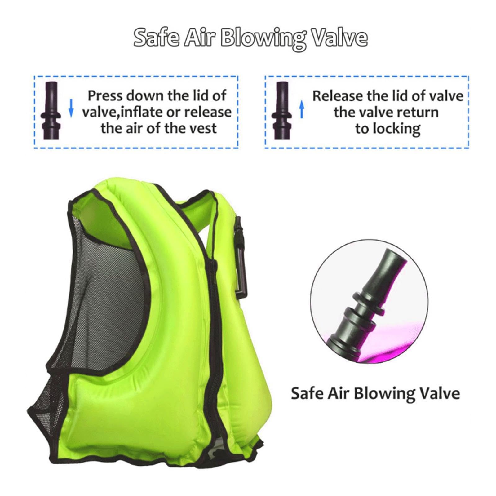 **Inflatable Snorkel Vest for Adults - Portable Life Jacket with Leg Straps for Kayaking, Swimming & Water Travel - Lightweight & Safety Approved**
