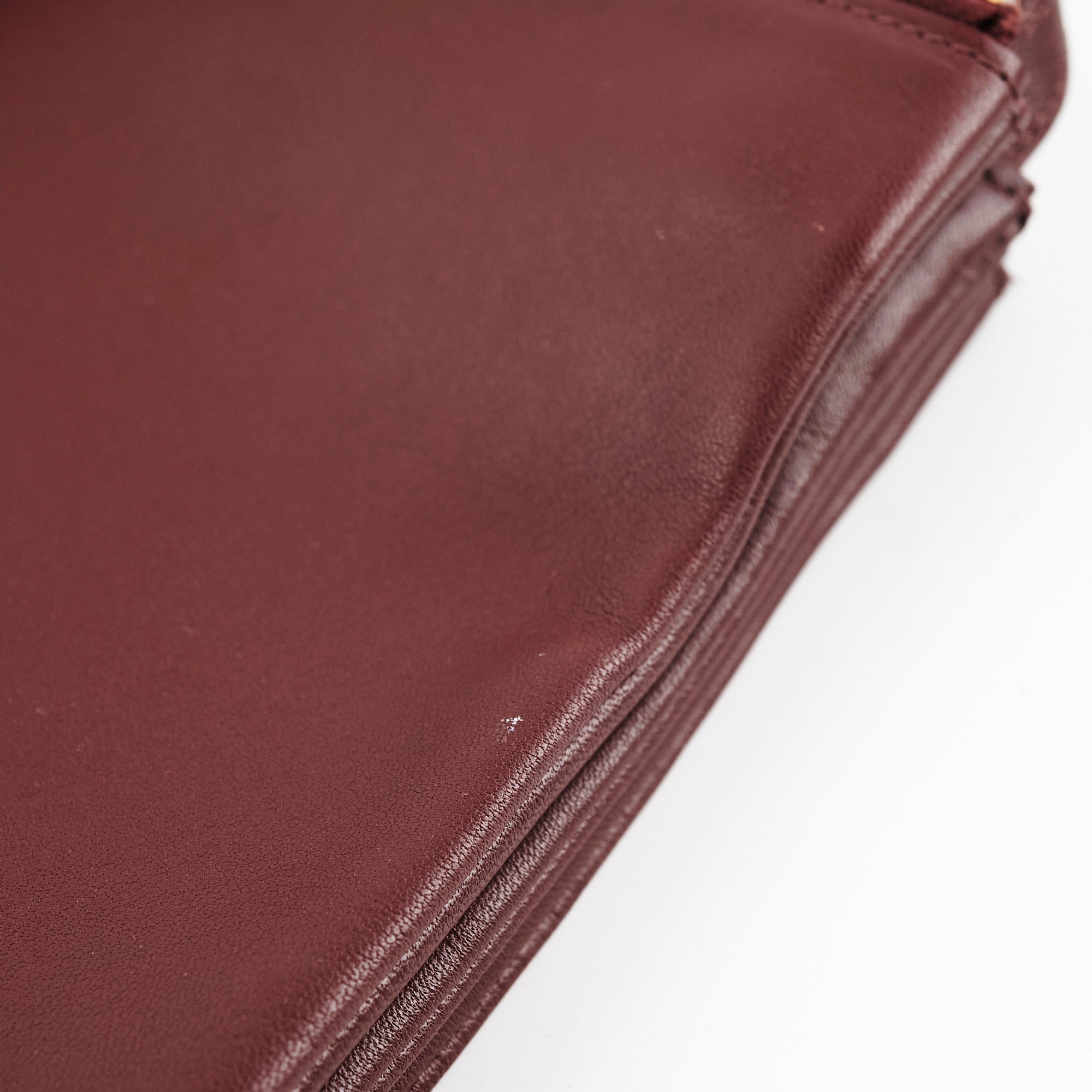 Celine Trio Burgundy Leather Crossbody Bag for Women - Stylish & Compact Everyday Purse for Work, Travel & Shopping