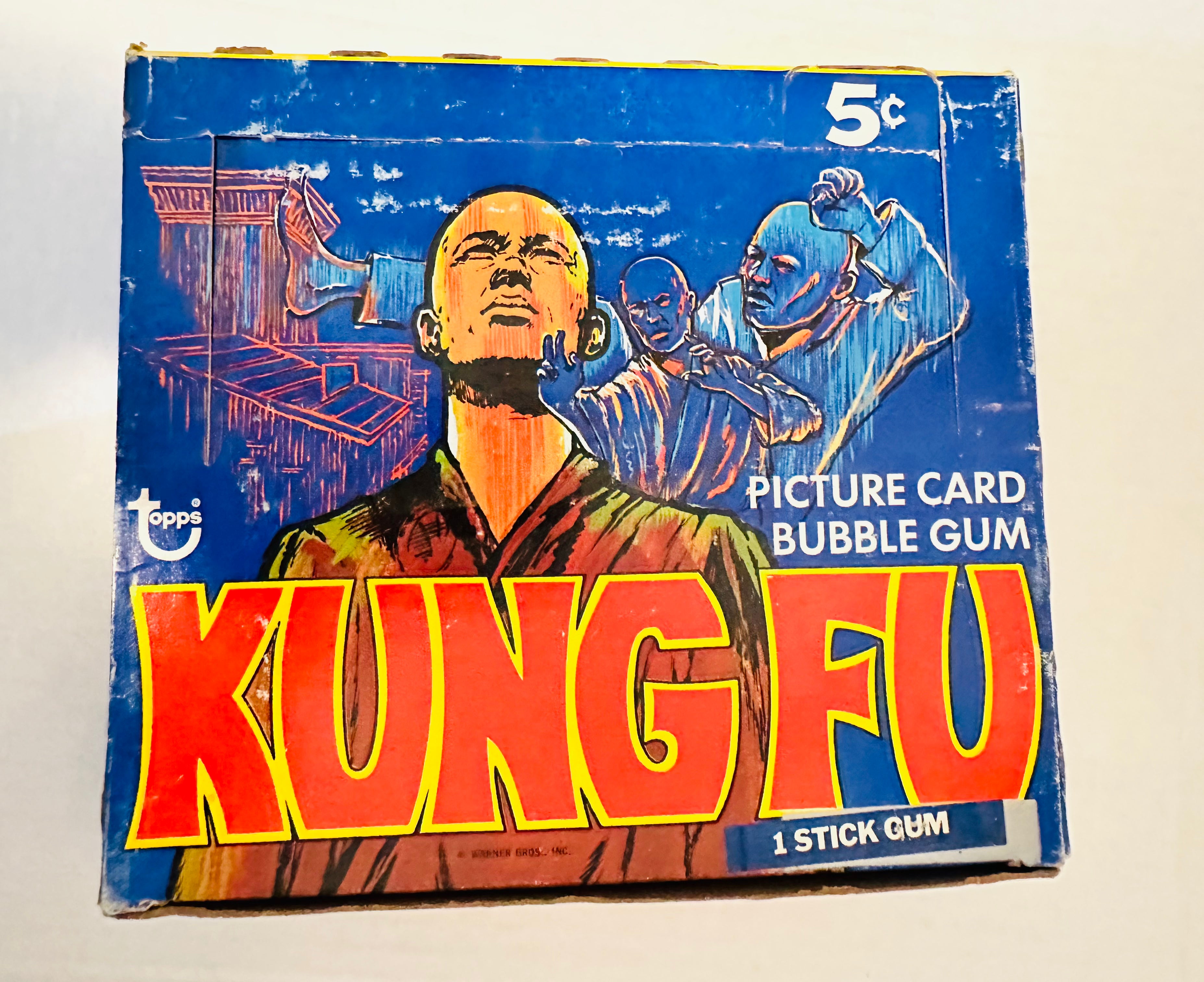 Rare 1973 Kung Fu TV Series Empty Cards Display Box - Perfect for Collectors & Memorabilia Enthusiasts