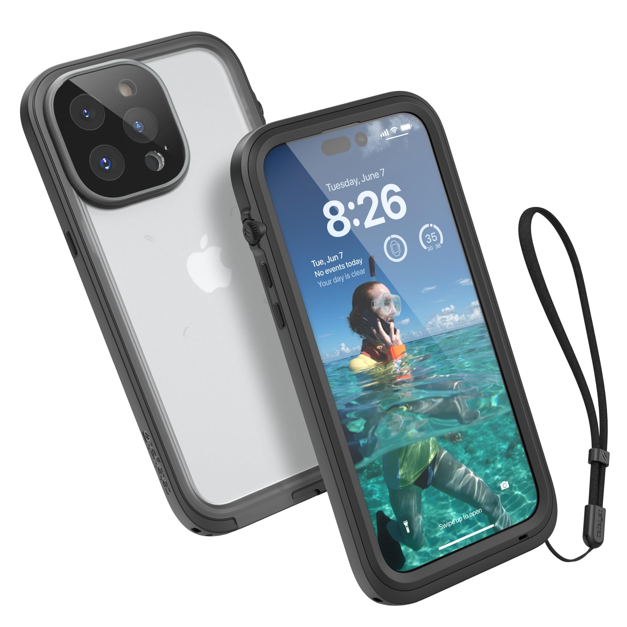 Catalyst Waterproof Case for iPhone 14 Pro Max - 5X More Waterproof, Shockproof Drop Protection (6.6ft), Responsive Touchscreen & Face ID - Perfect for Outdoor Adventures, Water Sports & Extreme Activities - Black