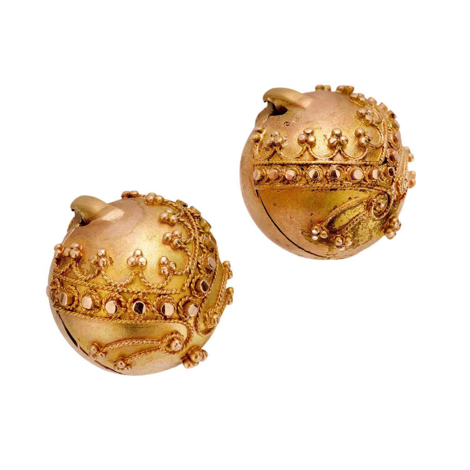 15k Gold Victorian Etruscan Coach Earrings – Elegant Vintage Jewelry for Weddings, Parties & Special Occasions
