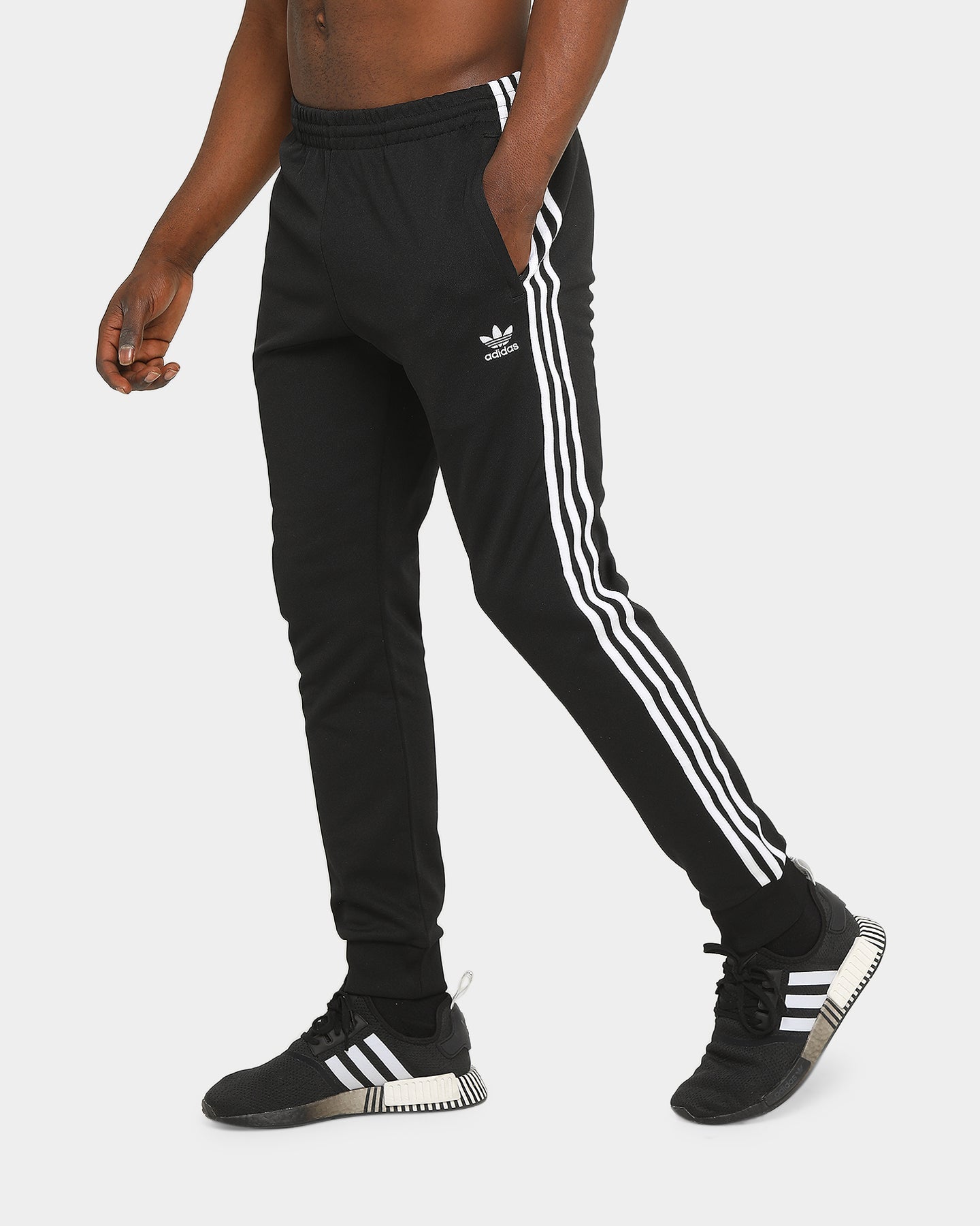 Adidas SST Track Pants for Men - Black & White Athletic Joggers for Running, Gym & Casual Wear