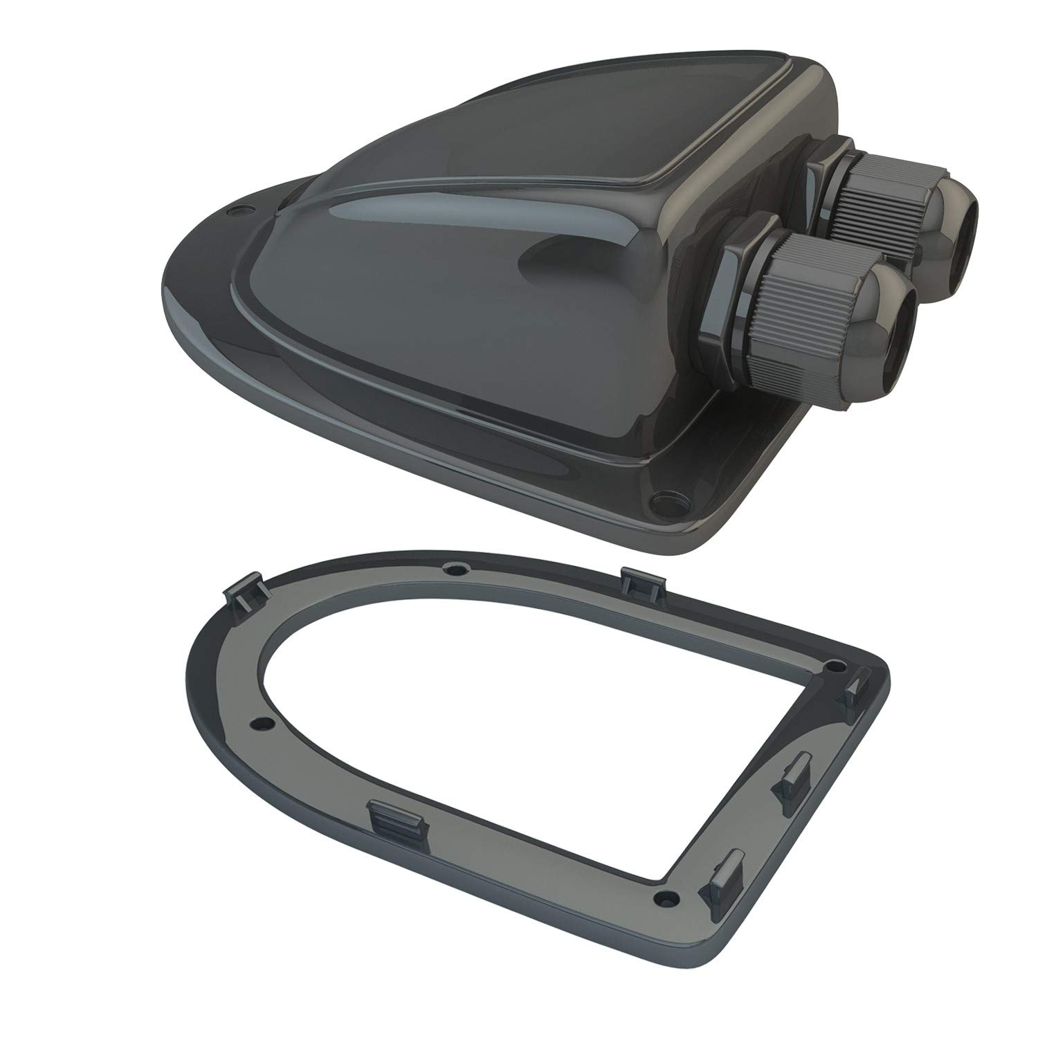 ABS Solar Double Cable Entry Gland - Waterproof Cable Gland for 2mm² to 6mm² Wires - Perfect for RV, Camper Van, Travel Trailer & Boat Solar Projects (Black) - Ideal for Outdoor & Marine Electrical Installations