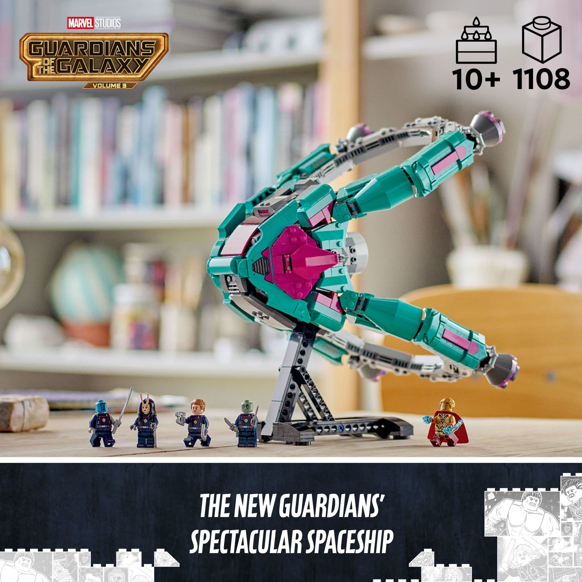 LEGO Marvel The New Guardians’ Ship 76255 Building Set - 5 Minifigures Spaceship Model Kit from Guardians of The Galaxy 3 | Super Hero Collectible Toy for Kids & Teens Ages 10+ | Great for Display, Play & Gift Giving