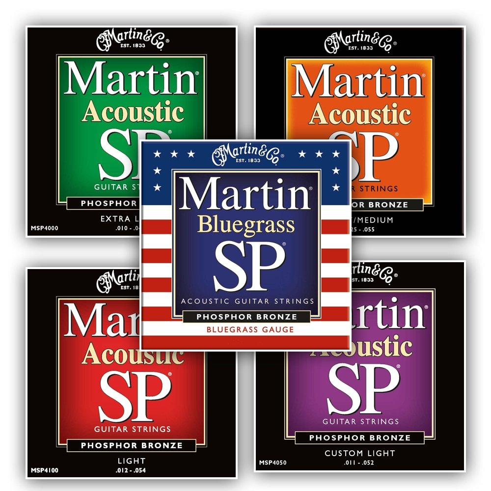 Martin MSP4150 Phosphor Bronze Acoustic Guitar Strings - Custom Light Gauge for Warm, Balanced Tone | Perfect for Folk, Country & Fingerstyle Playing
