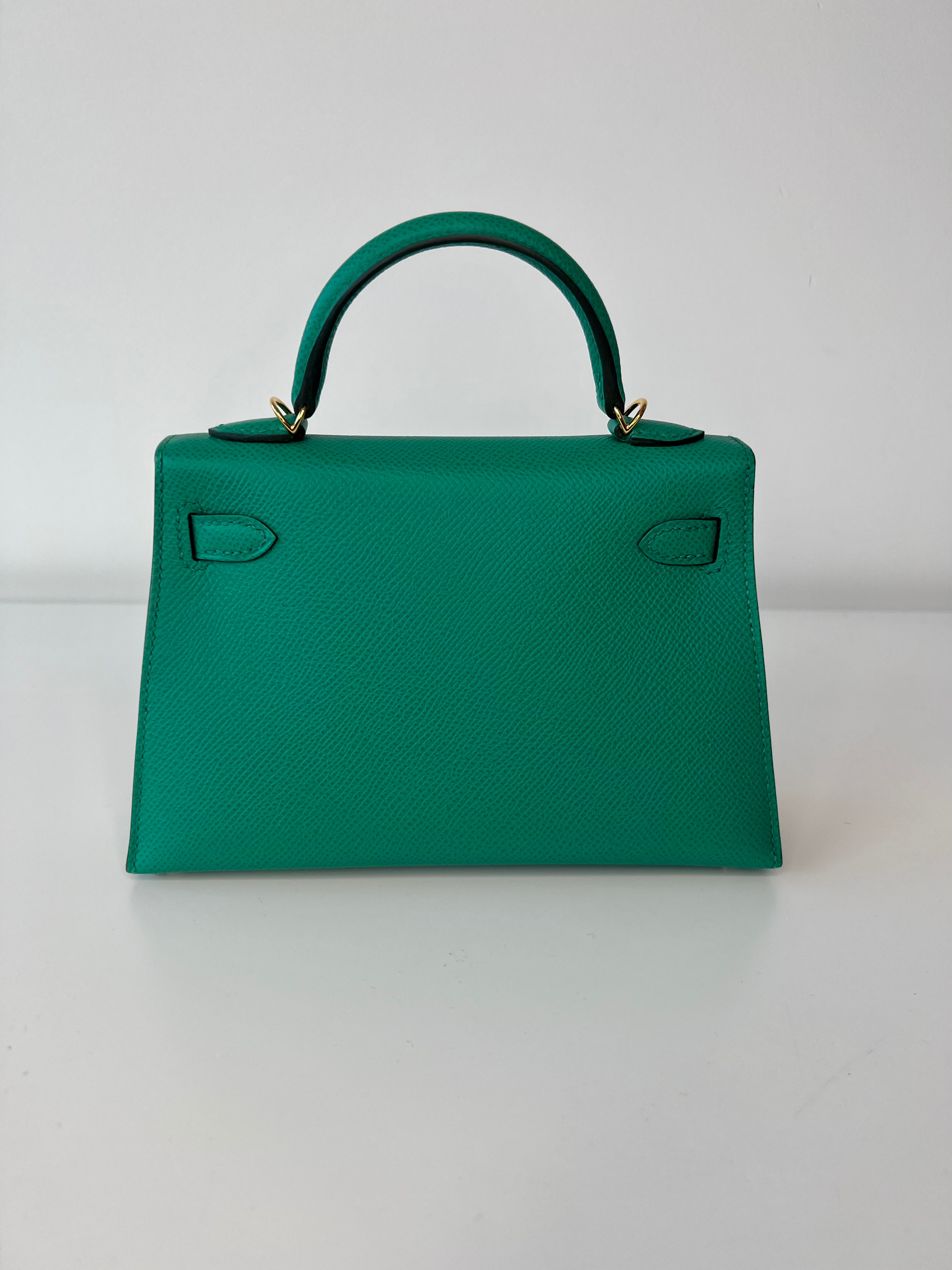 Authentic Hermès Kelly 20 Bag in Vert Jade Epsom Leather with Gold Hardware - Luxury Handbag for Women, Perfect for Parties & Special Occasions