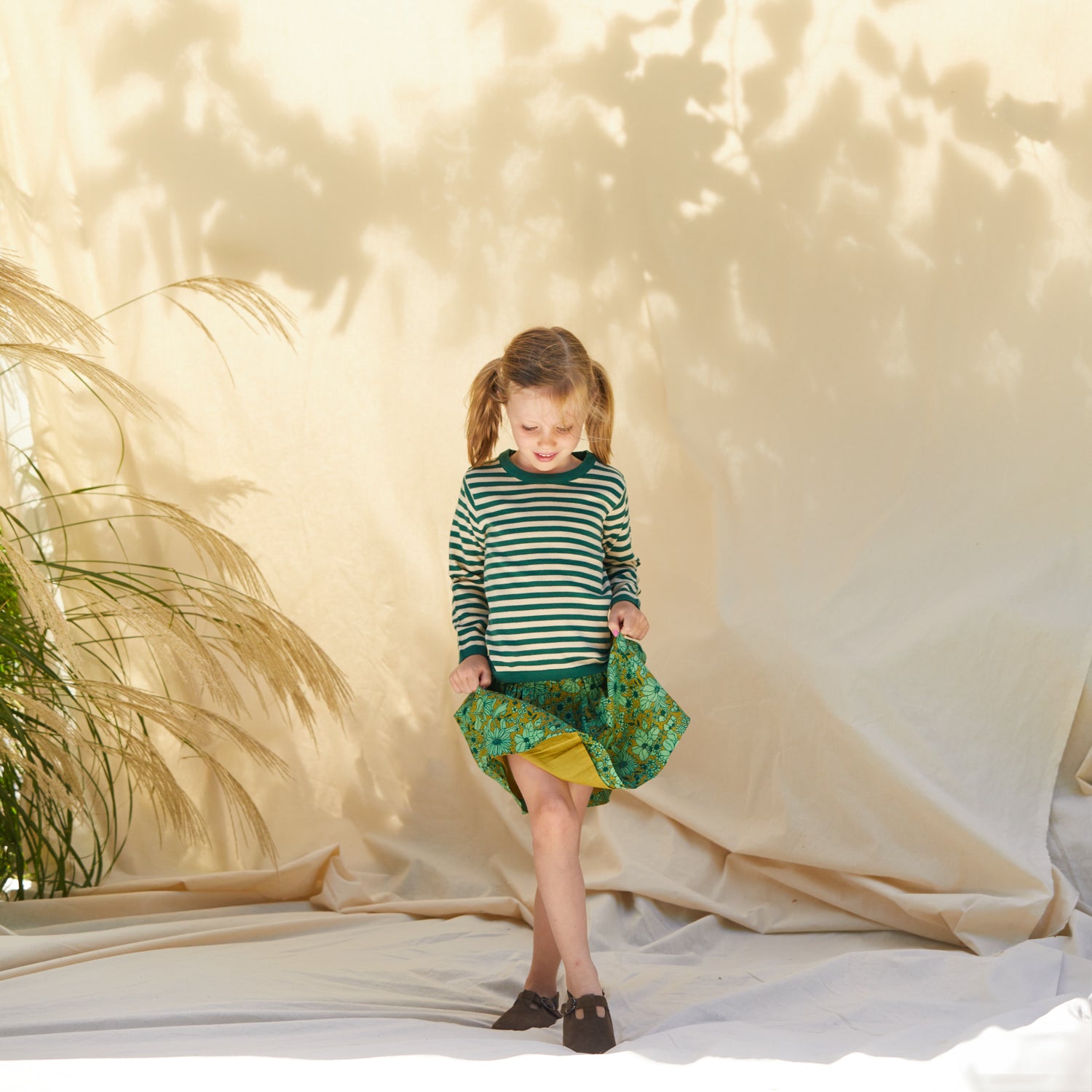 Pierre Kids Knit Top - Soft Cotton Long Sleeve Shirt for Boys & Girls | Forest Green | Perfect for School, Playdates & Family Outings