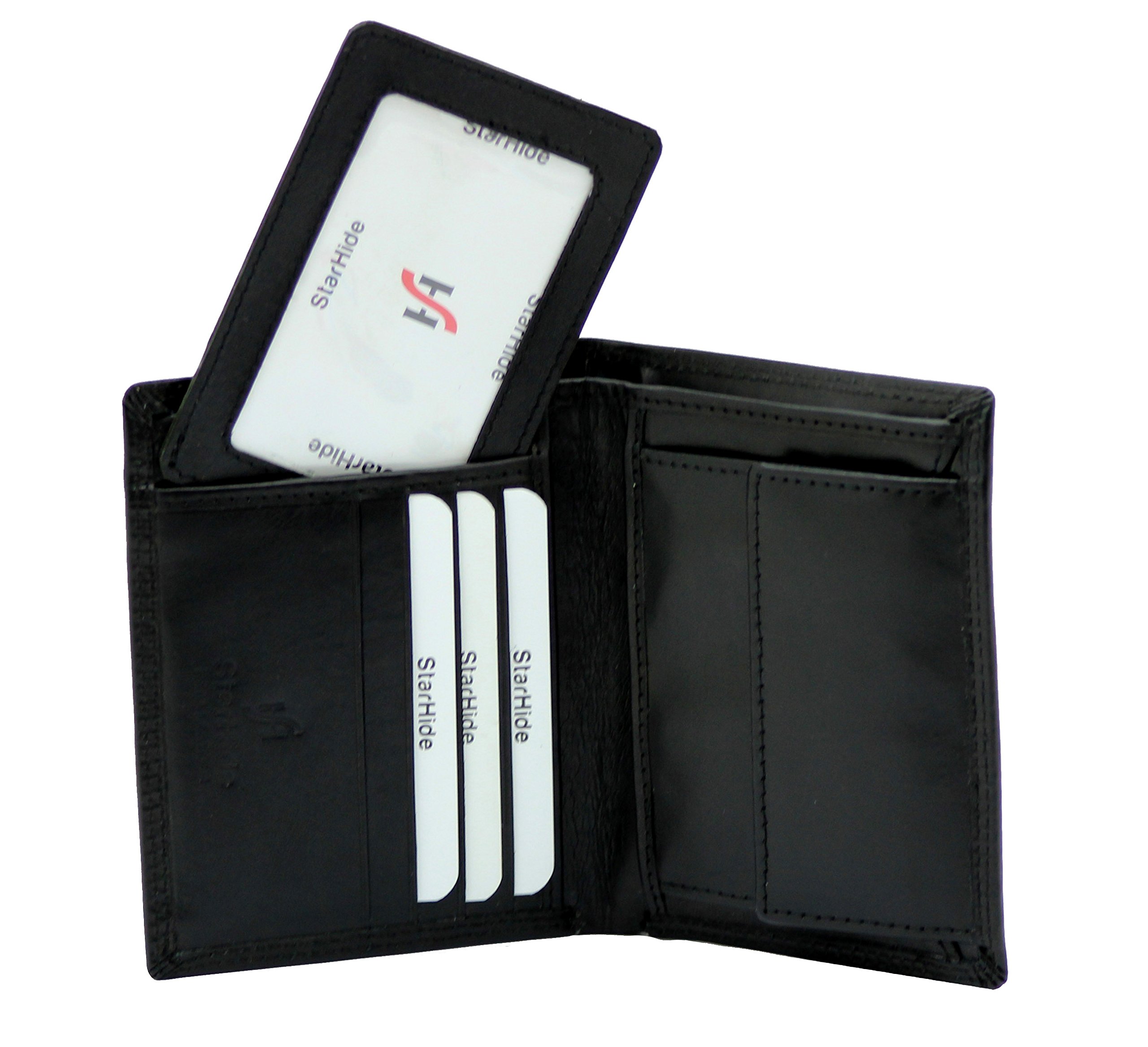 Men's RFID Blocking Genuine Leather Bifold Wallet with Removable Slim ID Card Holder - 1090 Black | Perfect for Travel, Business & Everyday Use