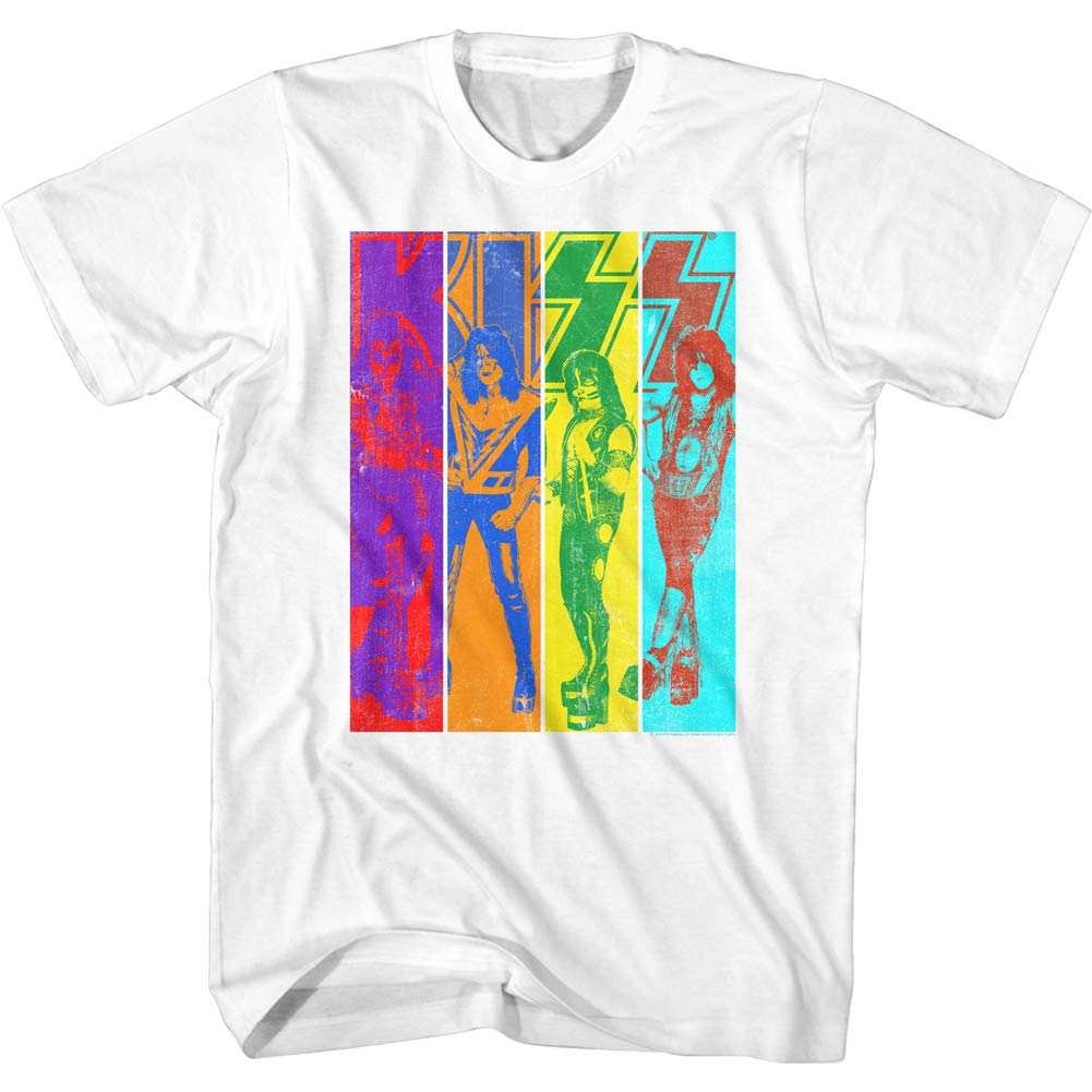 KISS Rock Band Color Blocks Logo Short Sleeve T-Shirt for Men & Women - Vintage Music Tee for Concerts, Parties & Casual Wear