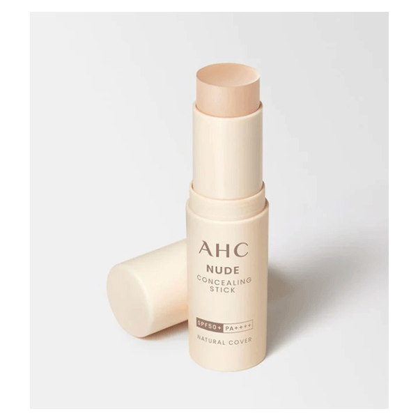 AHC Nude Concealing Stick SPF 50+ PA++++ 10g - Full Coverage Concealer for Dark Circles & Blemishes, Waterproof & Long Lasting - Perfect for Daily Makeup & Outdoor Activities
