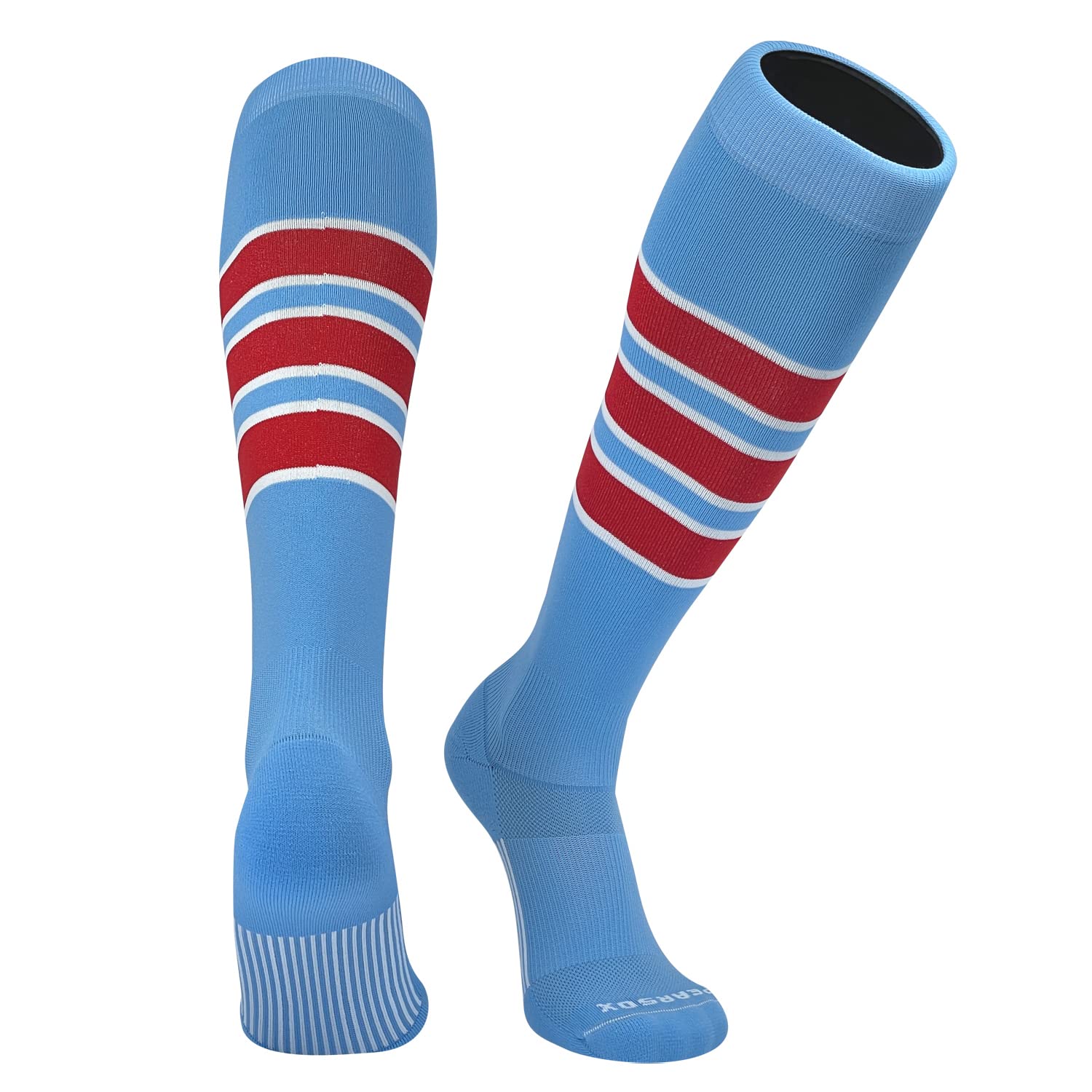 PEAR SOX Striped Athletic Socks for Baseball, Softball & Football - Breathable Compression Socks for Men & Women (Black, Orange, Royal) - Perfect for Sports, Training & Casual Wear