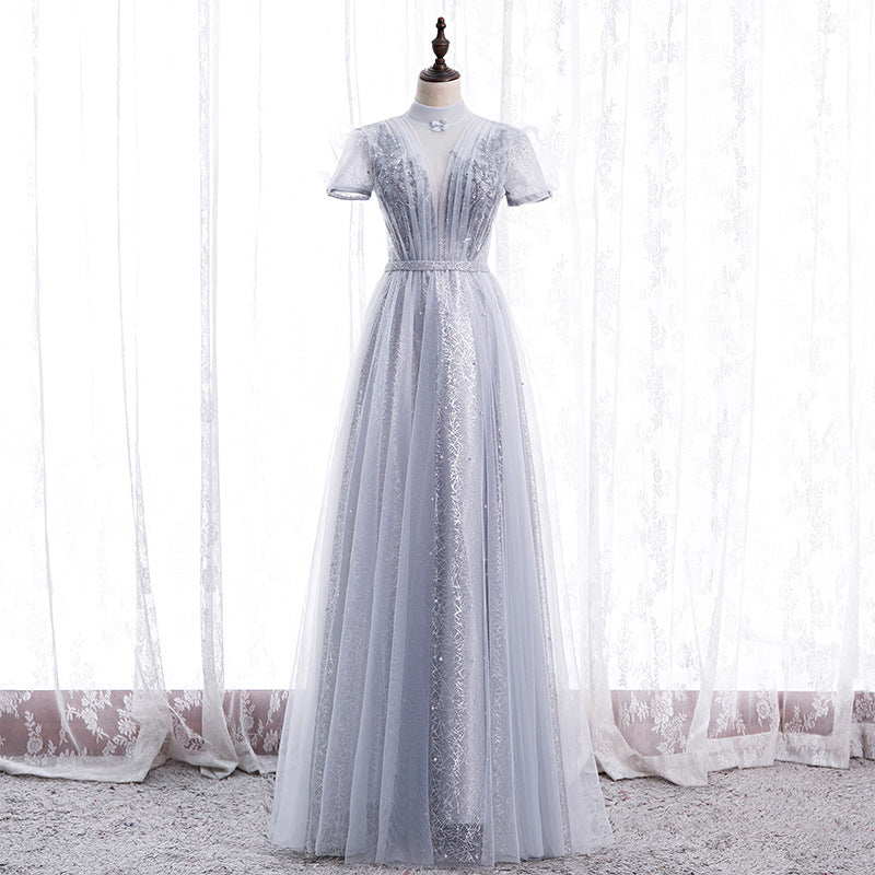 Elegant Deep V Neck Tulle Prom Dress - A-Line Long Formal Evening Gown for Women | Perfect for Homecoming, Prom Night & Special Occasions